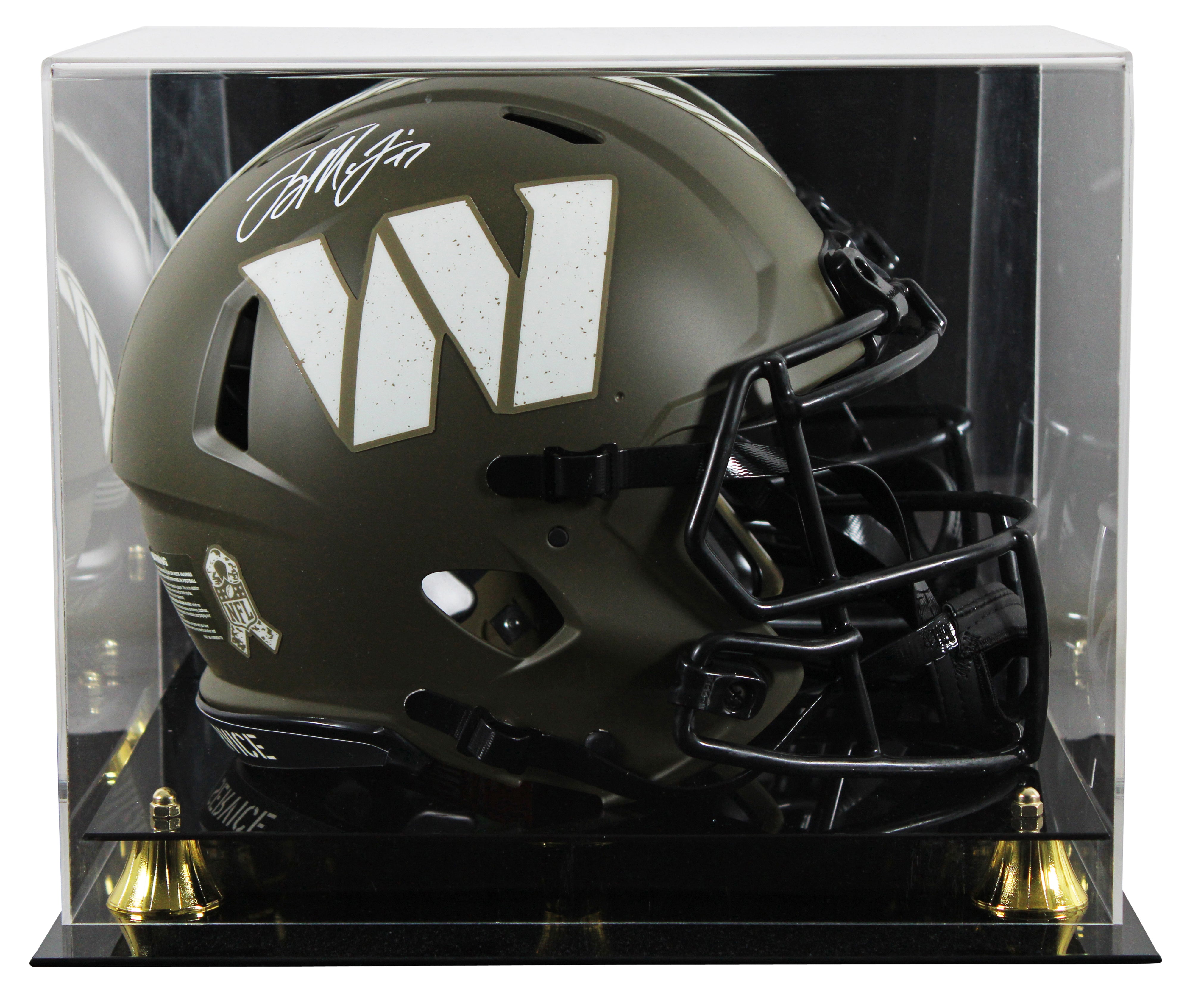 Commanders Terry McLaurin Signed STS Full Size Speed Proline Helmet W/ Case BAS