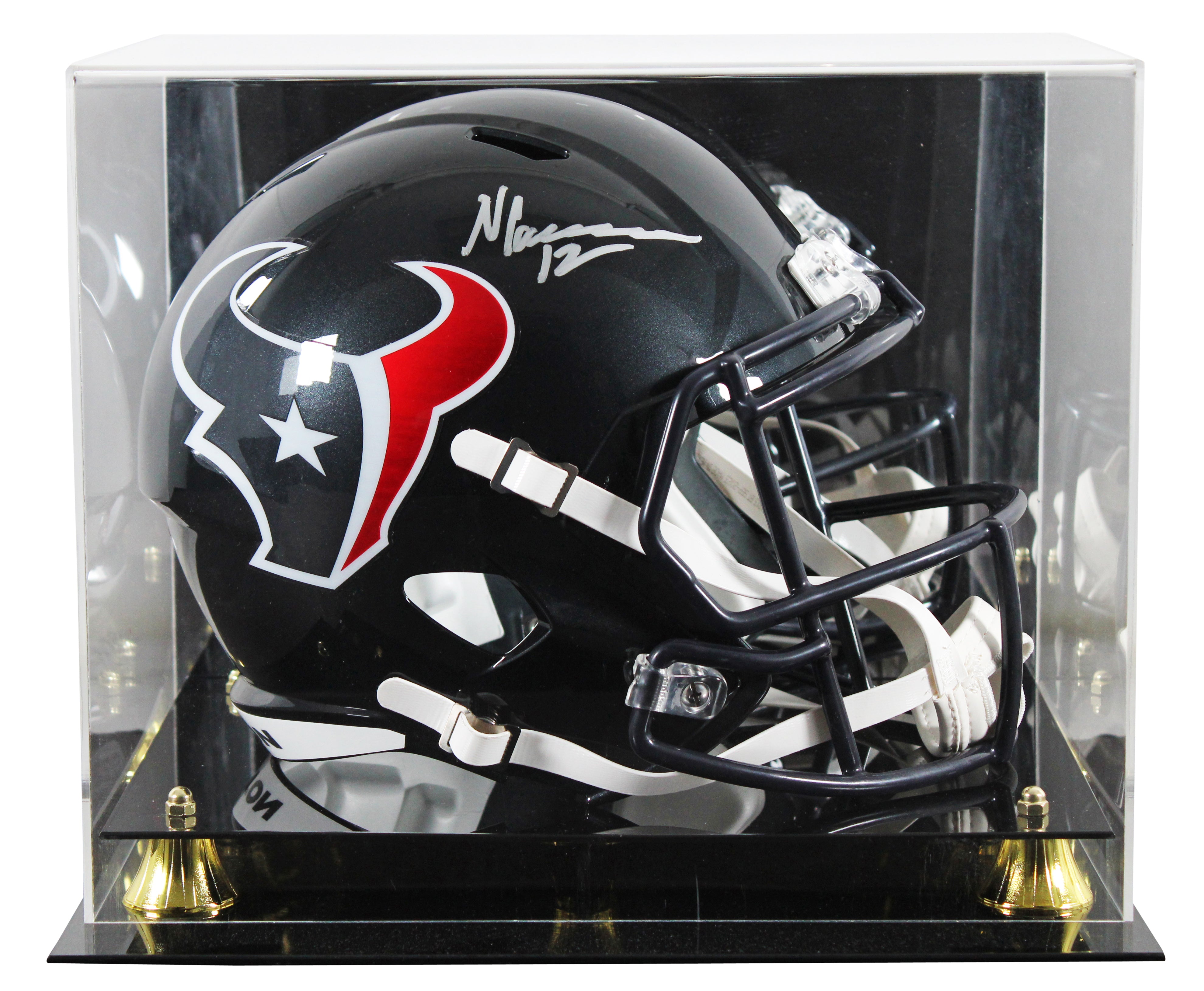 Texans Nico Collins Signed Full Size Speed Rep Helmet W/ Case BAS Witnessed 2