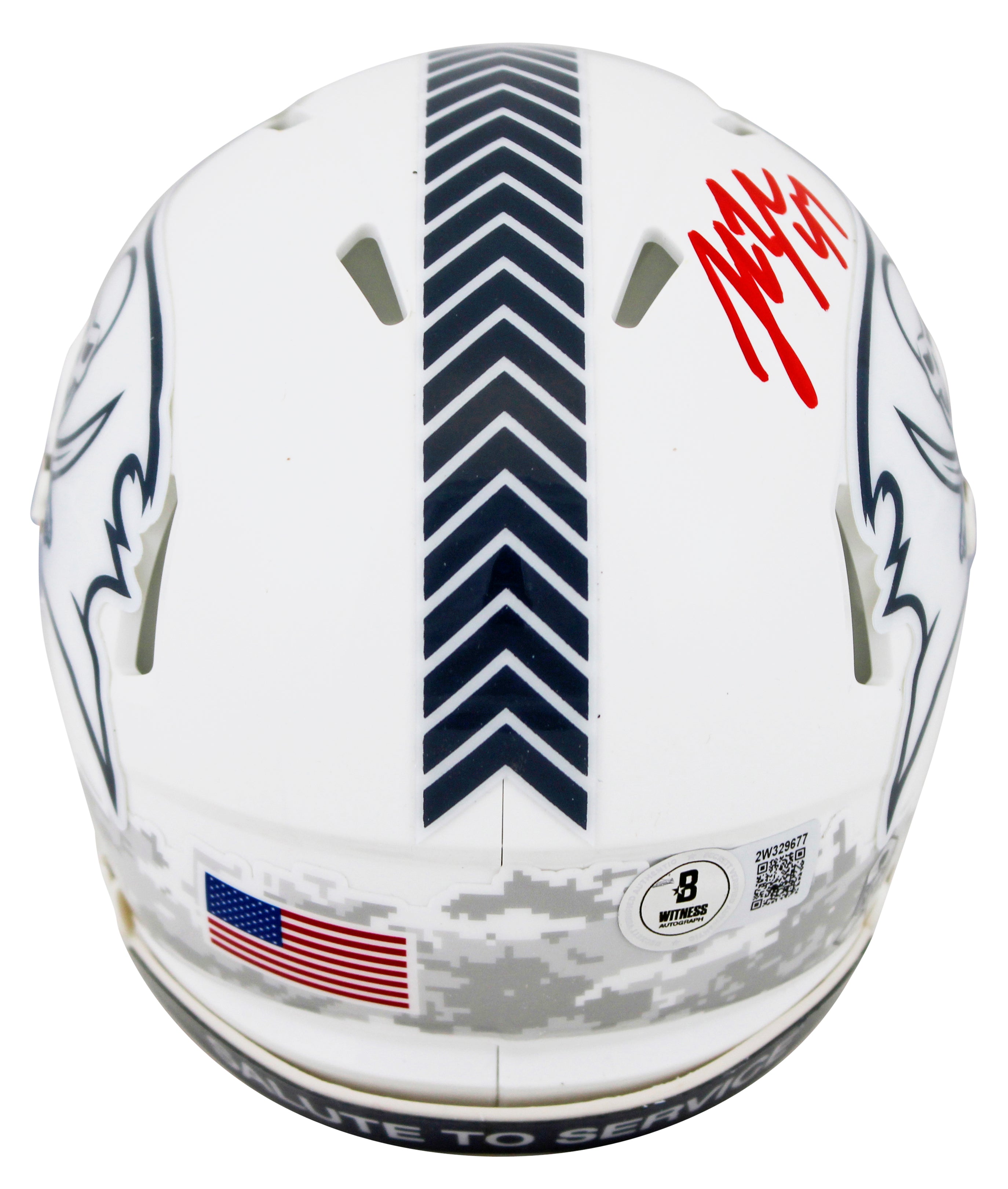 Buccaneers John Lynch Signed  Salute To Service III Speed Mini Helmet BAS Wit
