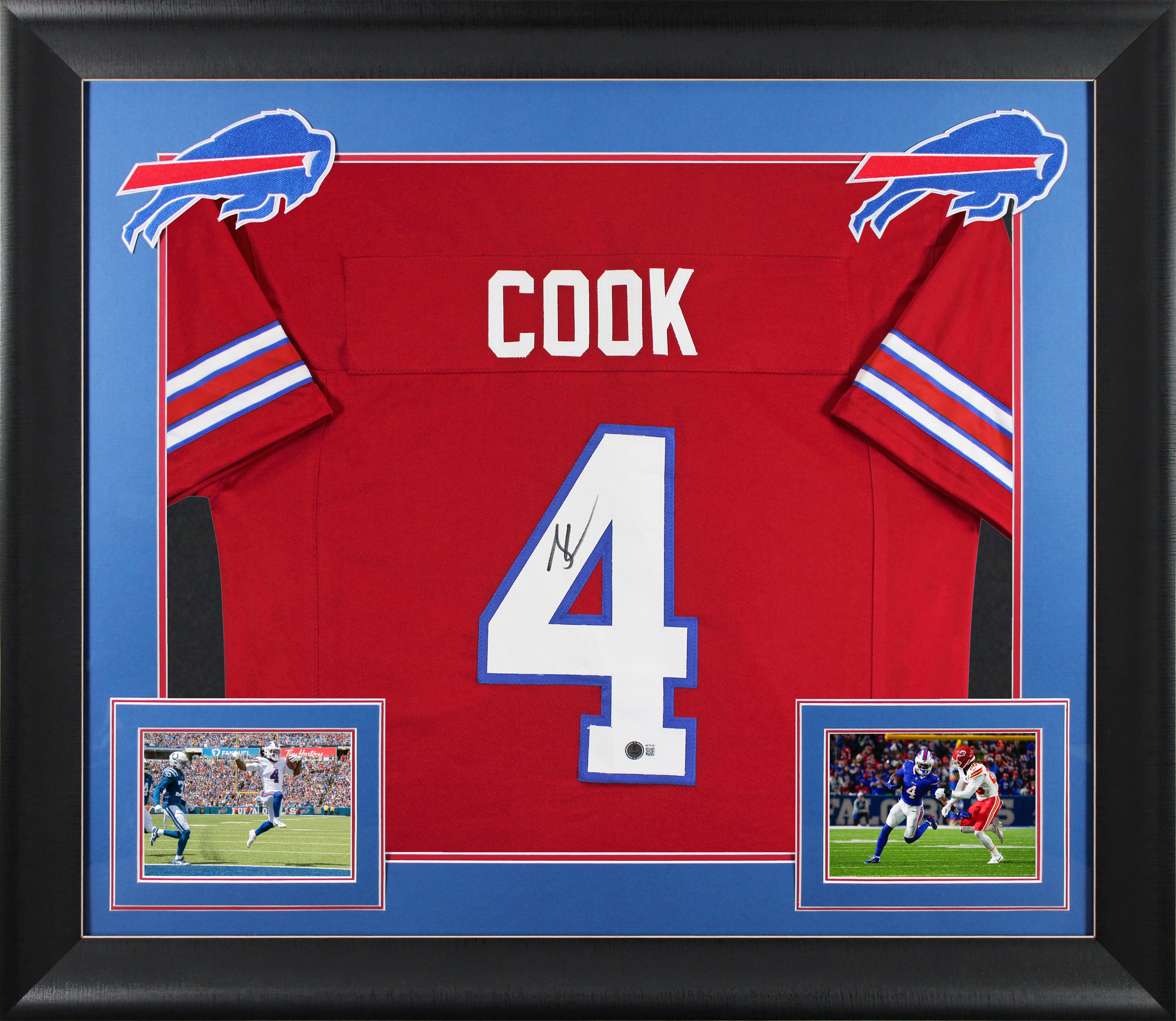 James Cook Authentic Signed Red Pro Style Framed Jersey Autographed BAS