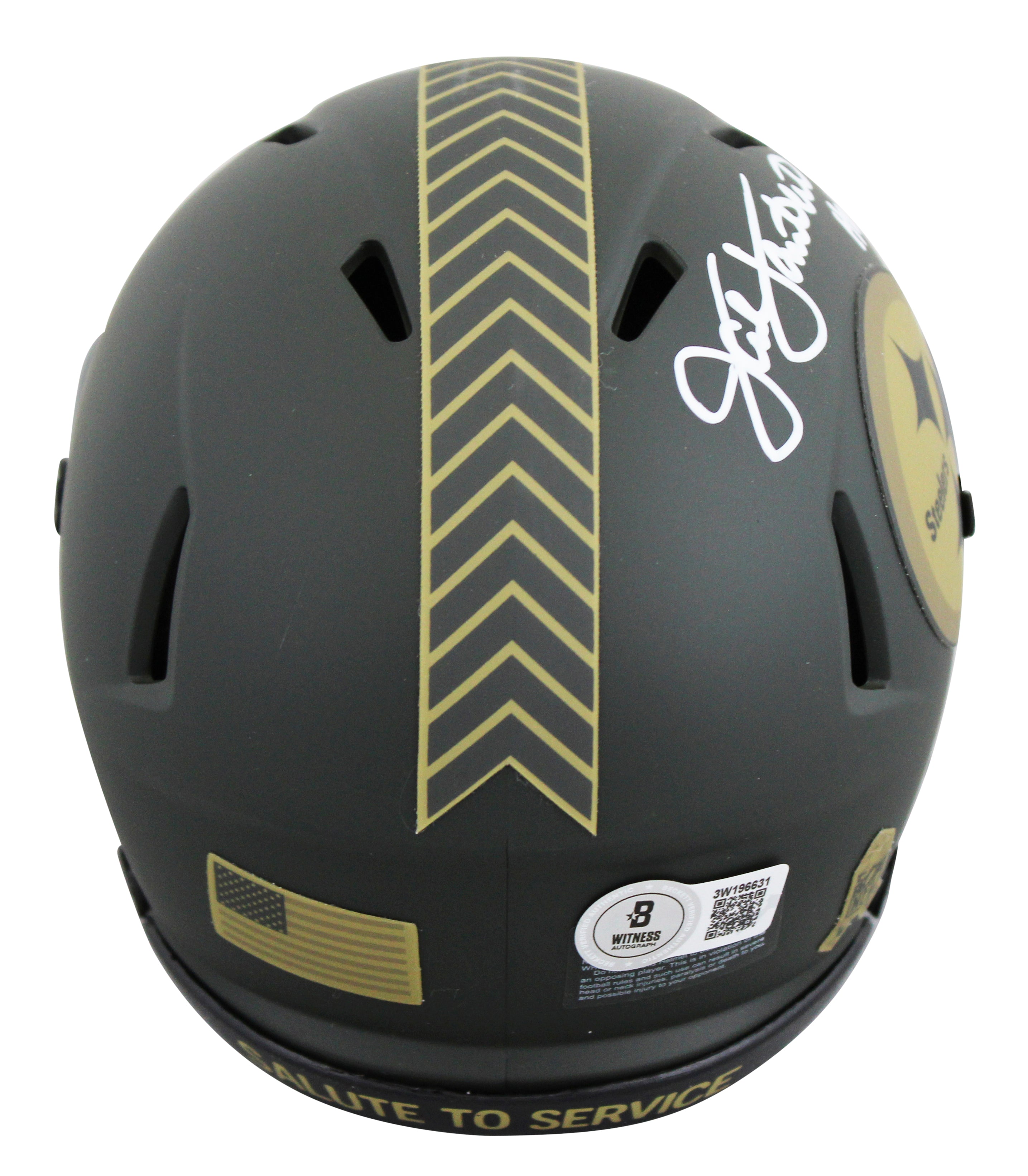 Steelers Jack Lambert "HOF 90" Signed STS IV Speed Mini Helmet BAS Witnessed