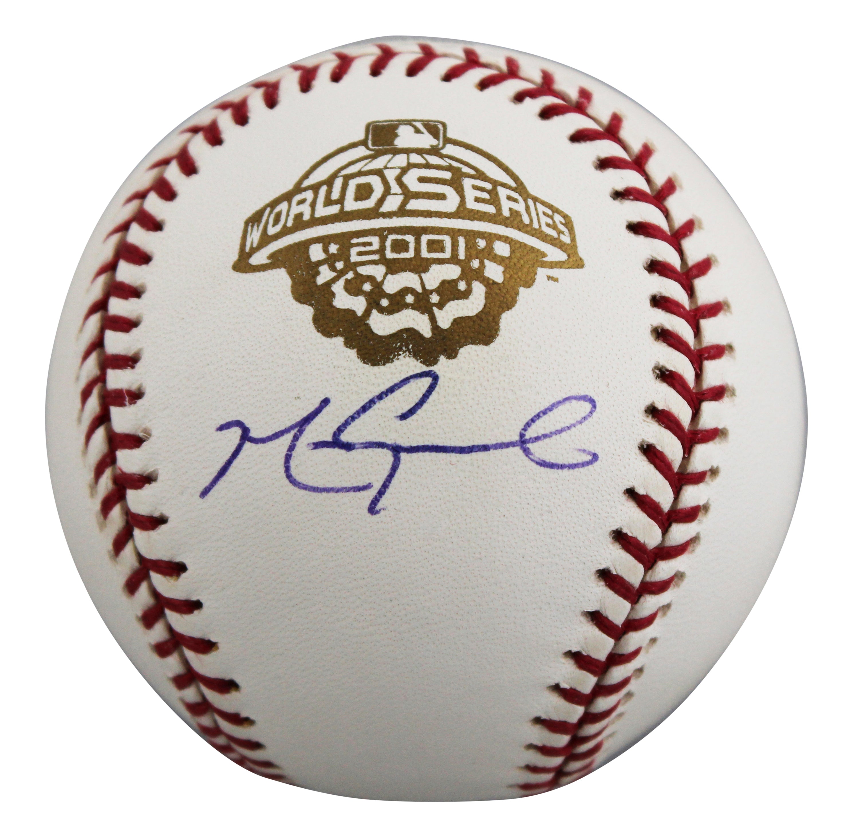 D-Backs Mark Grace Signed 2001 World Series Logo OML Baseball BAS #BU87498