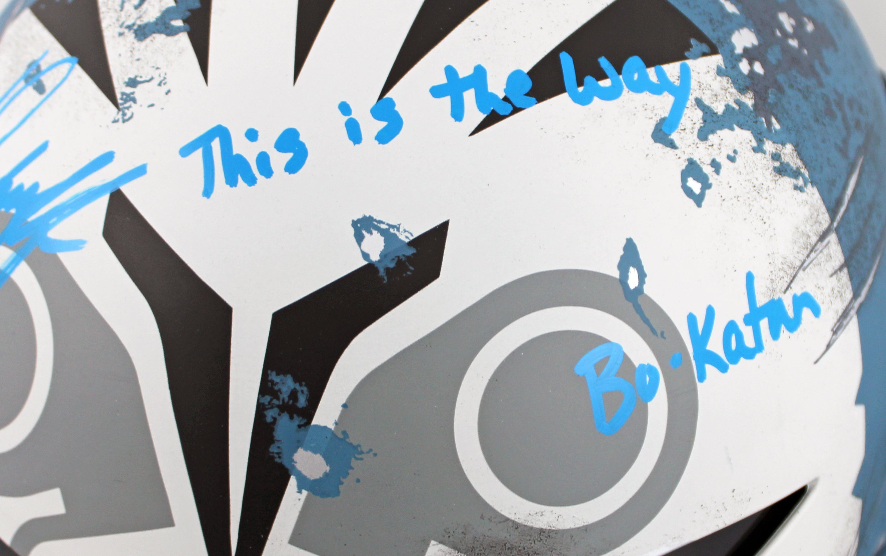 Katee Sackhoff The Mandalorian "2x Insc" Authentic Signed Helmet BAS #BN73163