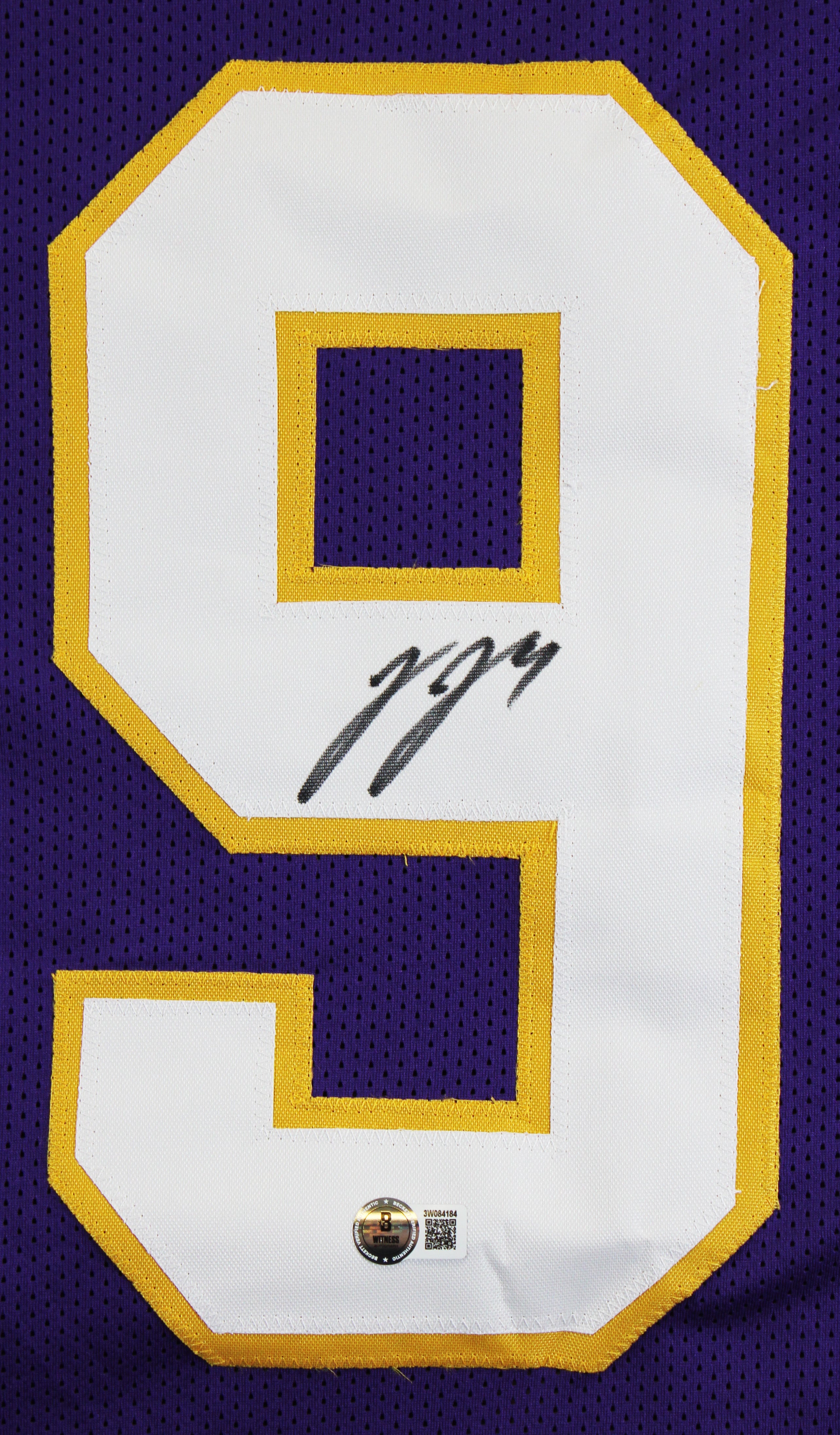 J.J. McCarthy Authentic Signed Purple Throwback Pro Style Jersey BAS Witnessed