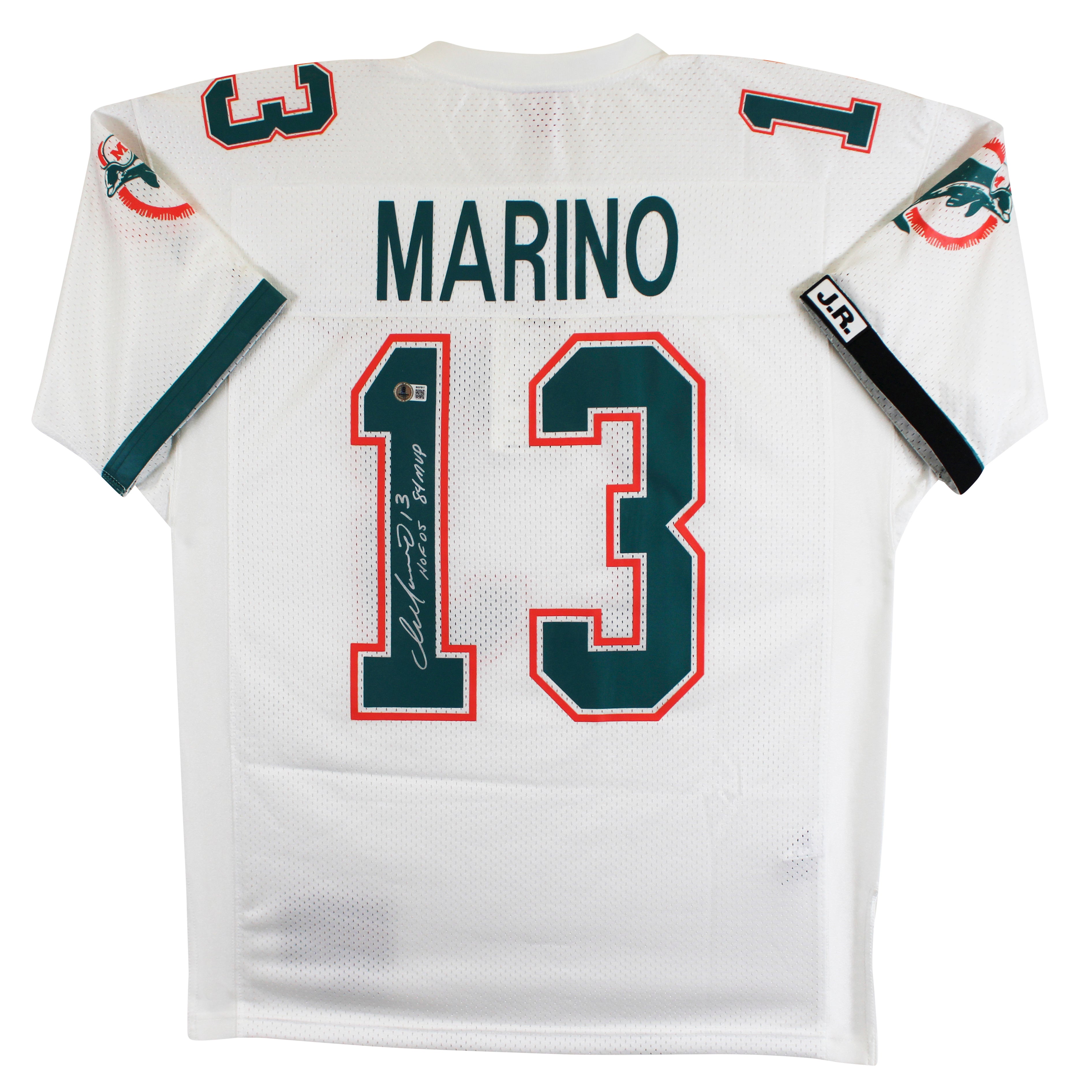 Dolphins Dan Marino "HOF MVP" Signed White 1990 TB Mitchell & Ness Jersey BAS 1