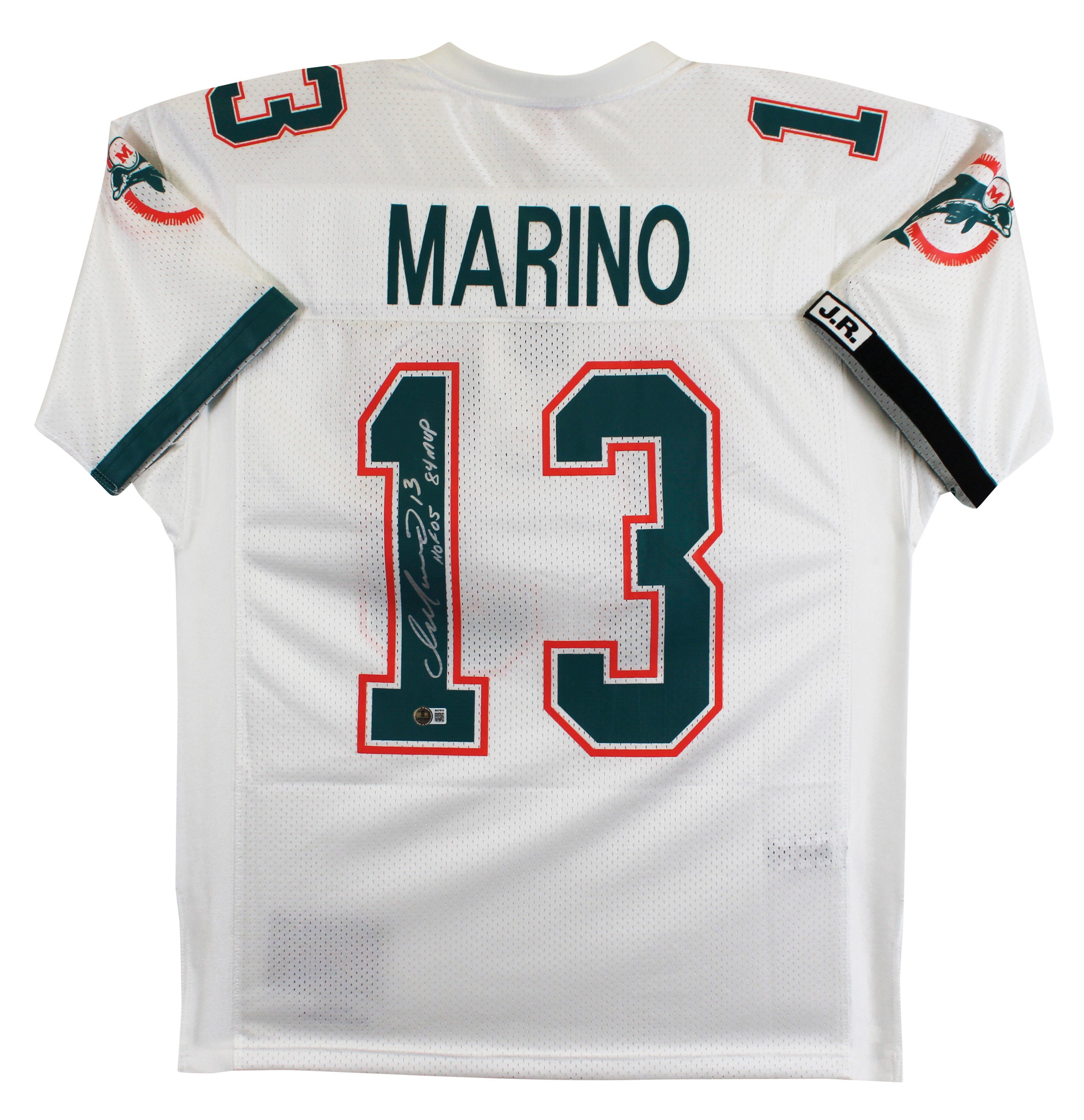 Dolphins Dan Marino "HOF MVP" Signed White 1990 TB Mitchell & Ness Jersey BAS 2