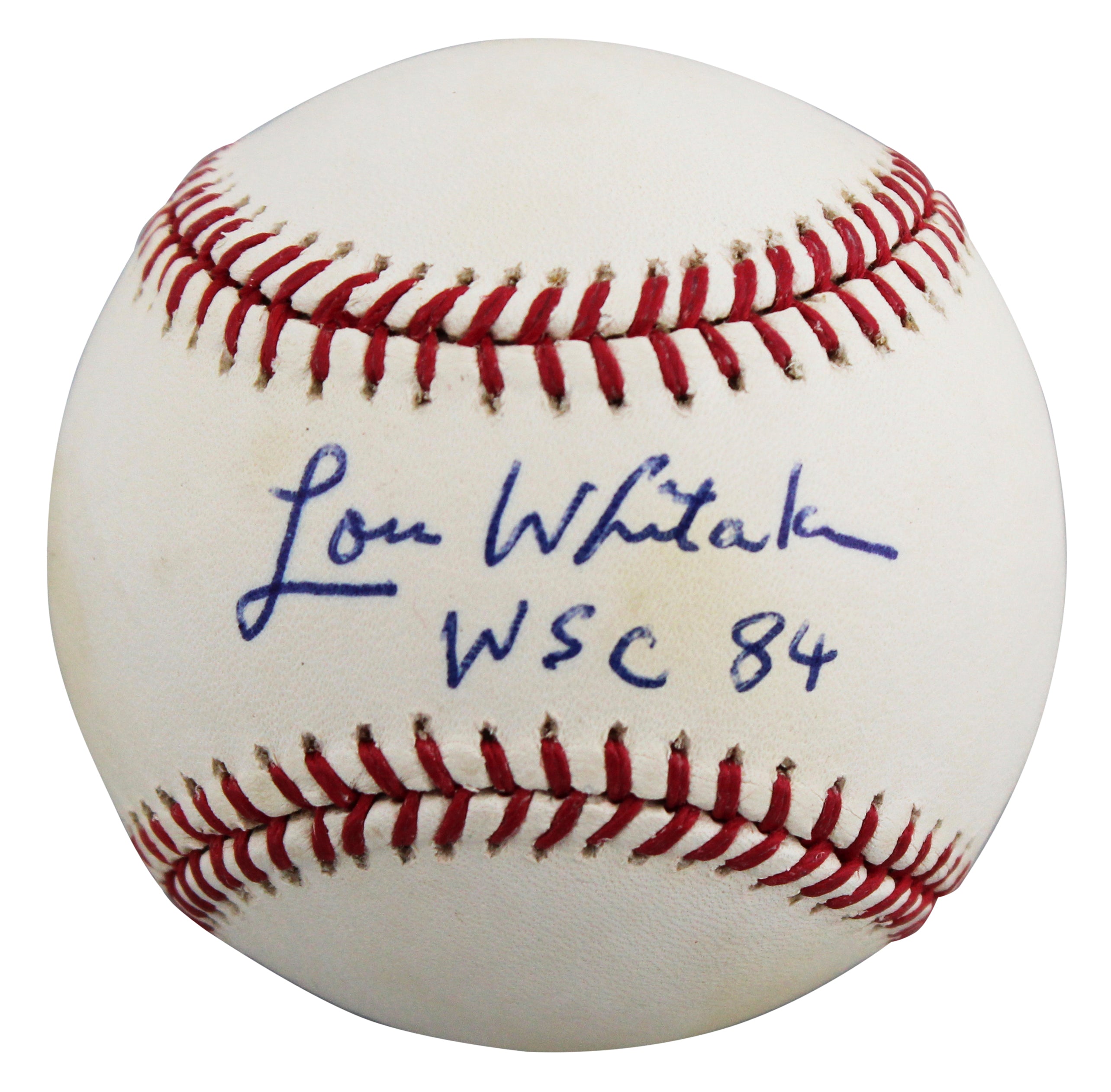 Tigers Lou Whitaker "WSC 84" Authentic Signed Selig OML Baseball BAS #BU87552