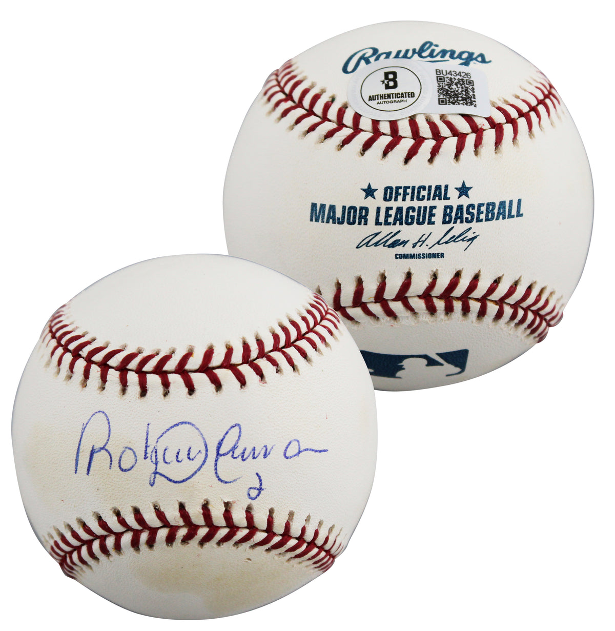 Blue Jays Roberto Alomar Authentic Signed Allen Selig OML Baseball BAS #BU43426