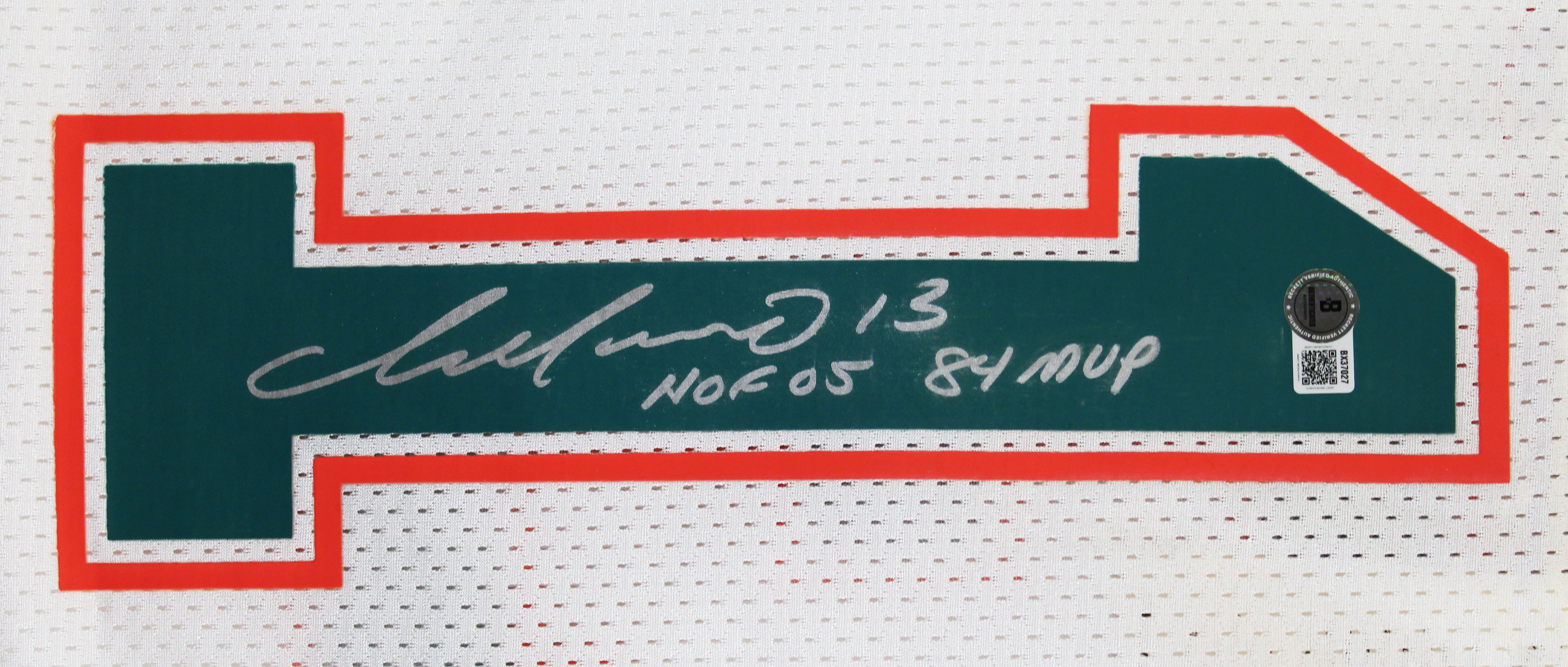 Dolphins Dan Marino "HOF, 84 MVP" Signed White 1990 TB M&N Jersey BAS #BX37027