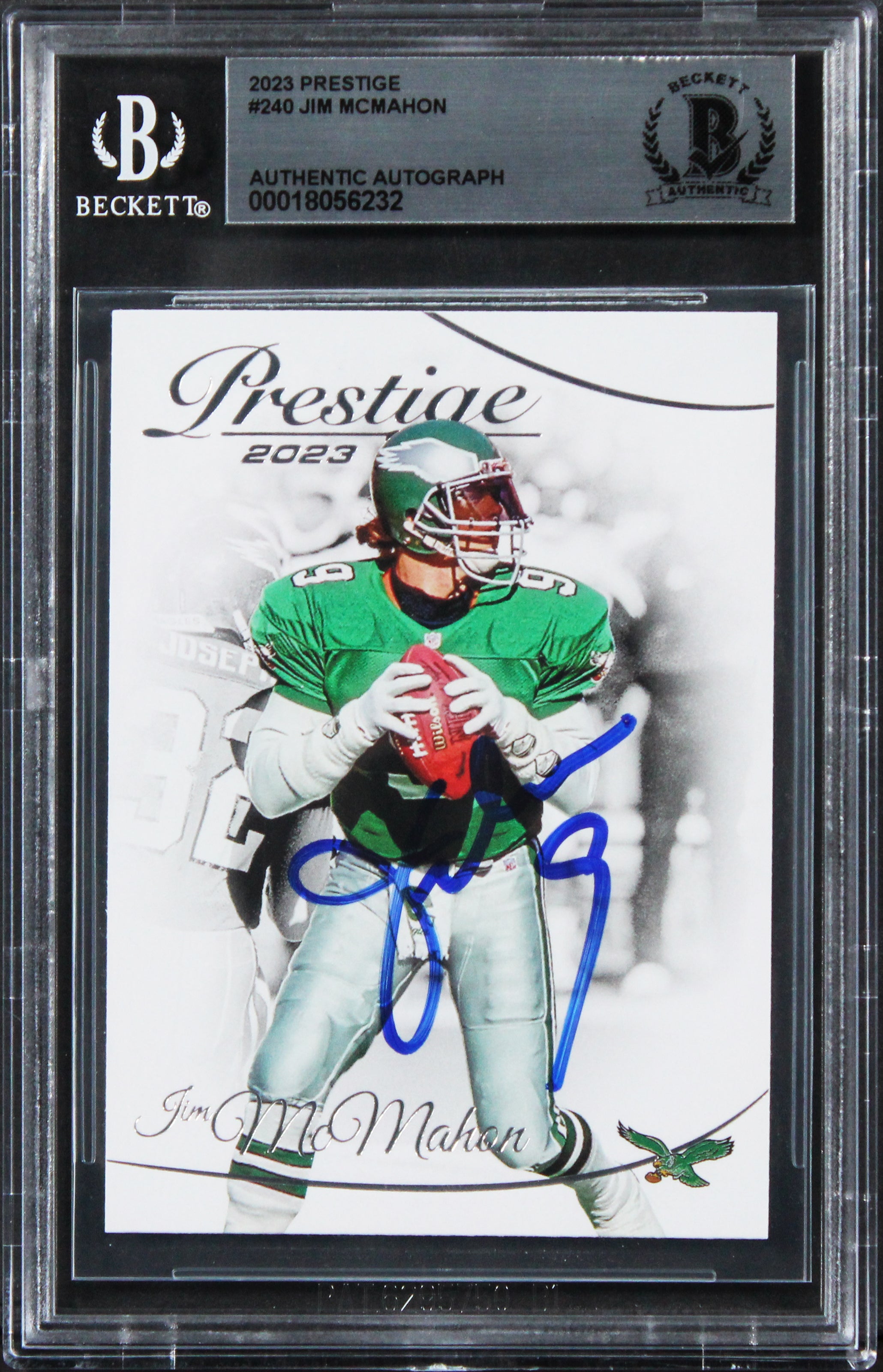 Eagles Jim McMahon Authentic Signed 2023 Prestige #240 Card BAS Slabbed 3