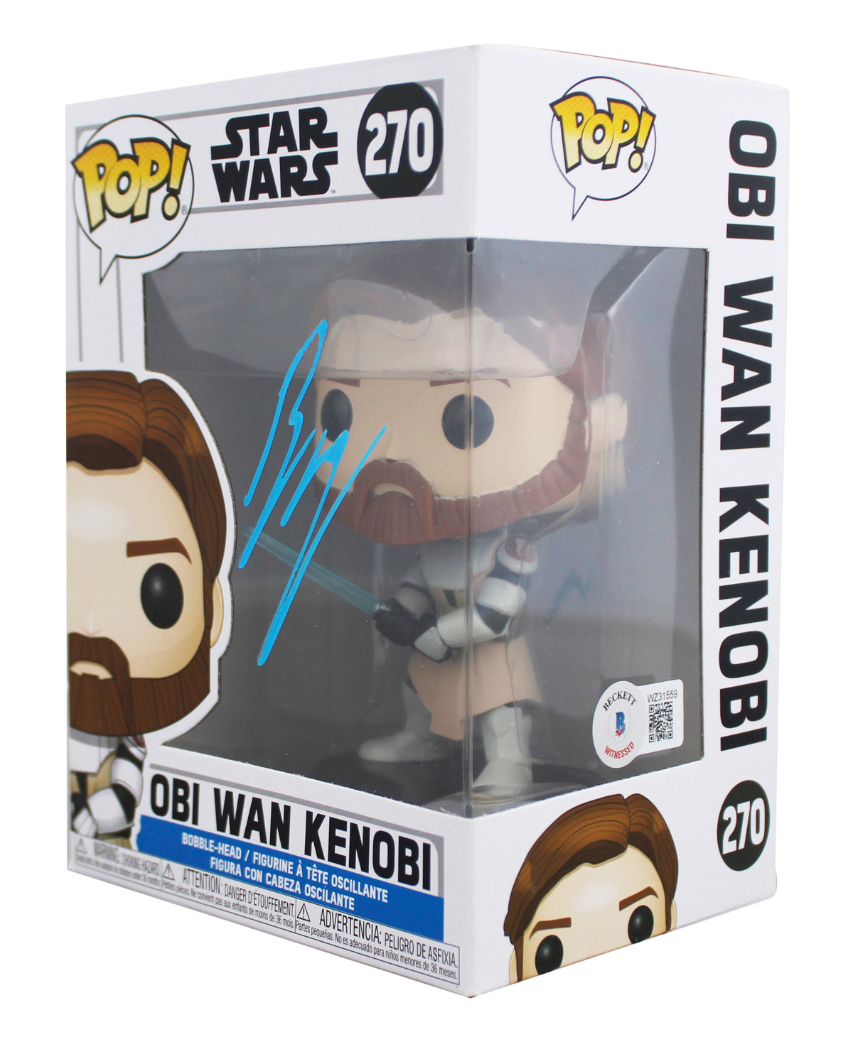 Ewan McGregor Star Wars Signed Obi Wan Kenobi #270 Funko Pop Vinyl Figure BAS W