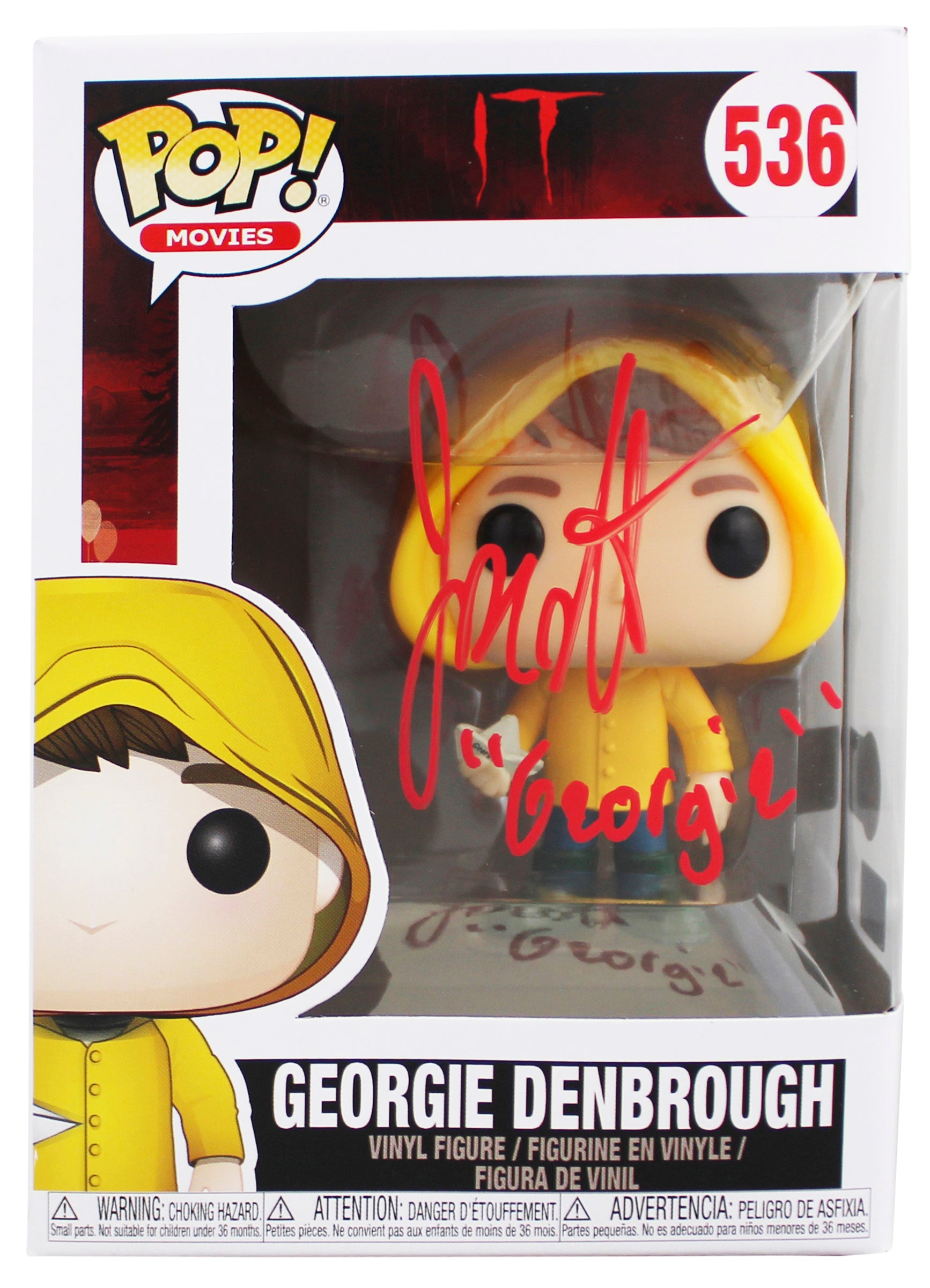 Jackson Robert Scott It "Georgie" Signed #536 Funko Pop Vinyl Figure BAS