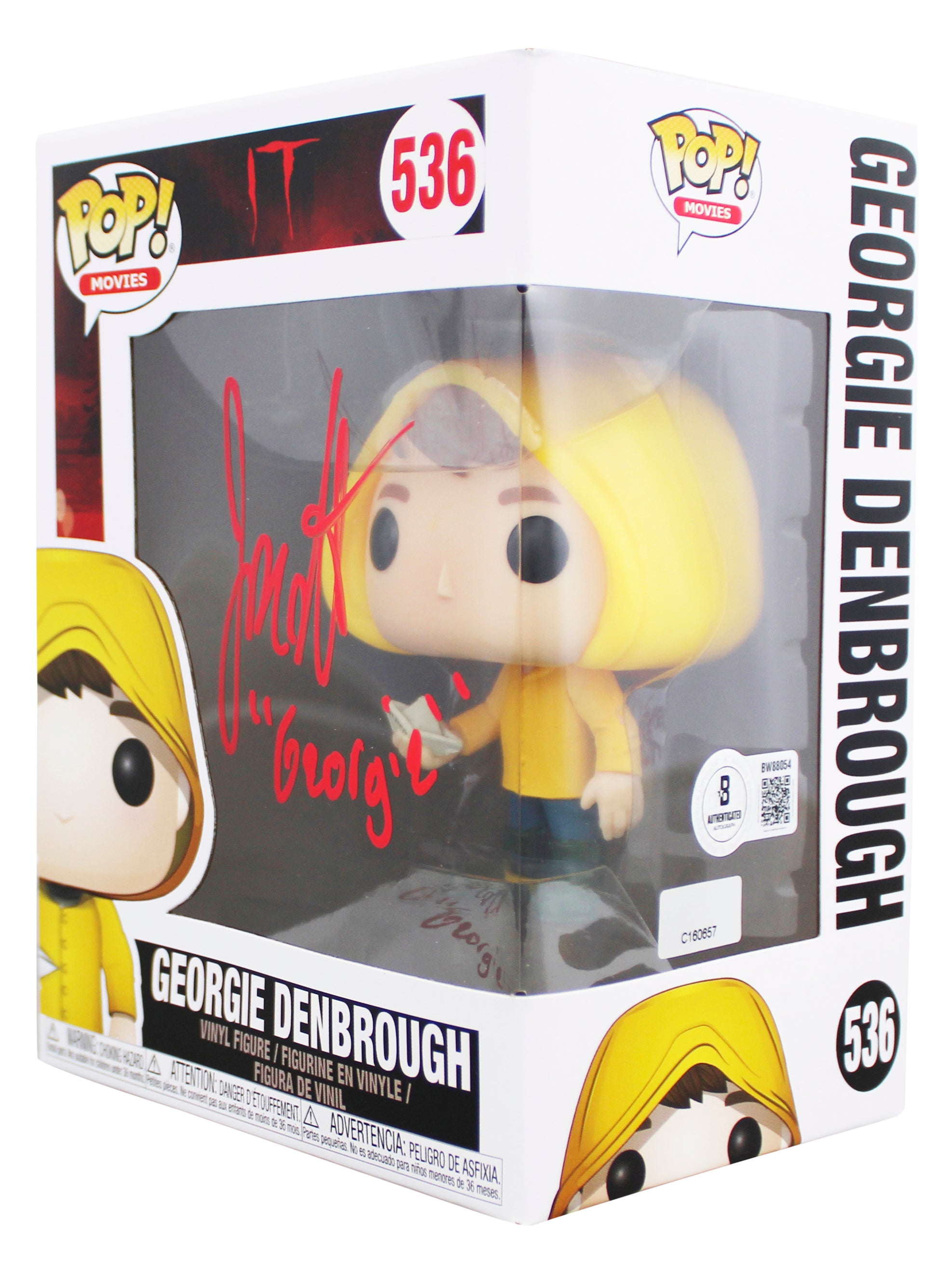 Jackson Robert Scott It "Georgie" Signed #536 Funko Pop Vinyl Figure BAS