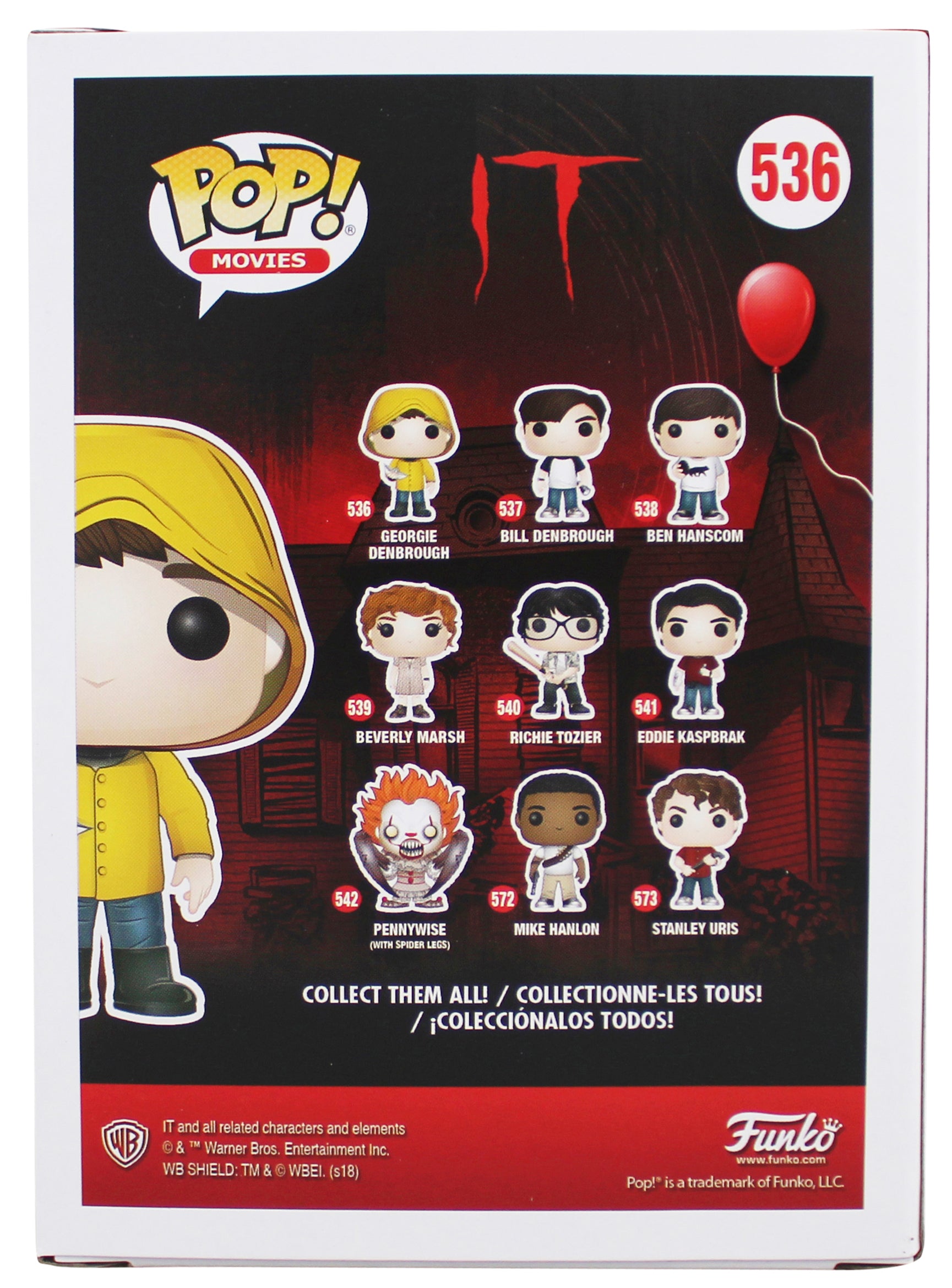 Jackson Robert Scott It "Georgie" Signed #536 Funko Pop Vinyl Figure BAS