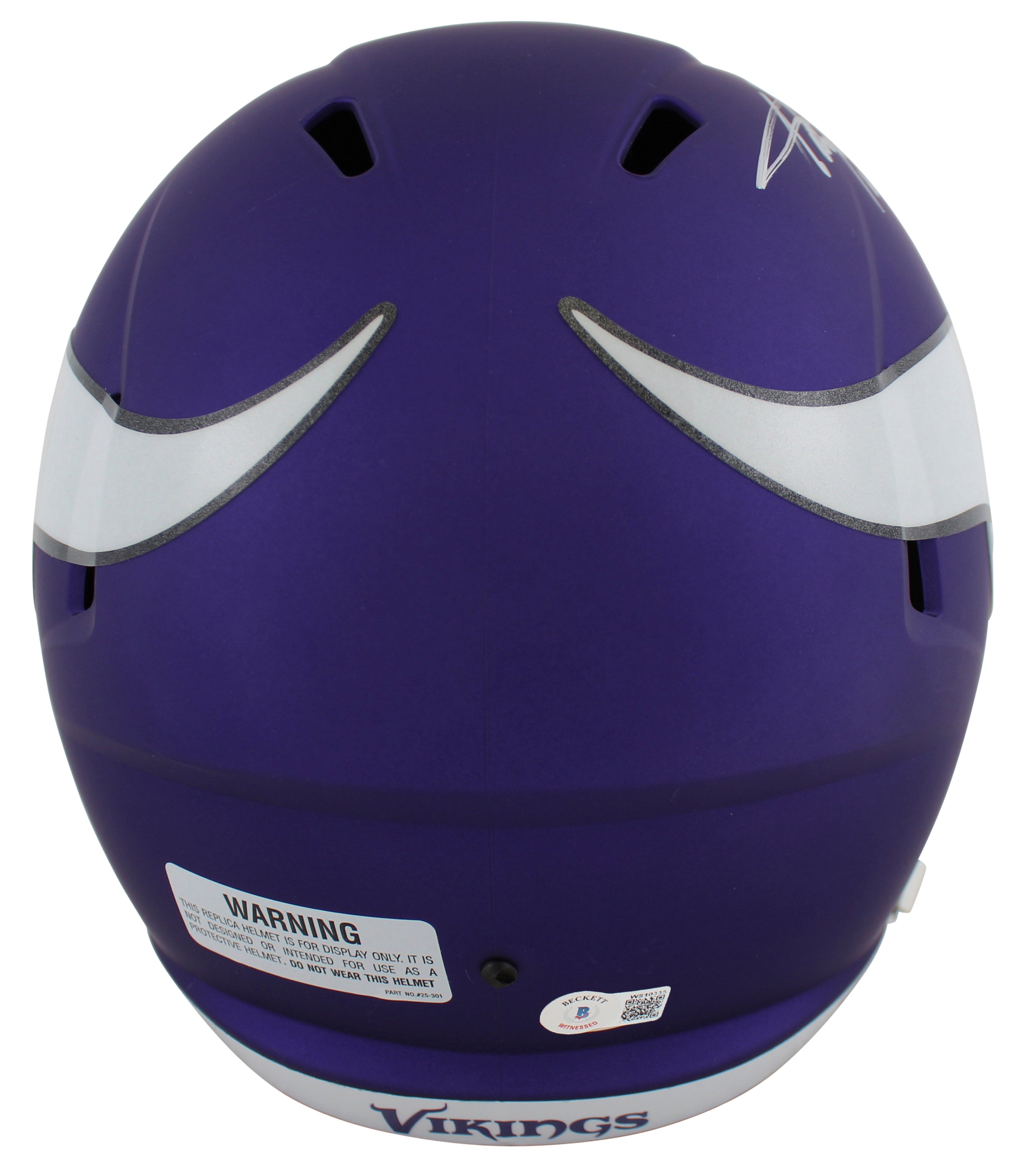 Vikings Adrian Peterson Signed Full Size Speed Rep Helmet W/ Case BAS Witnessed