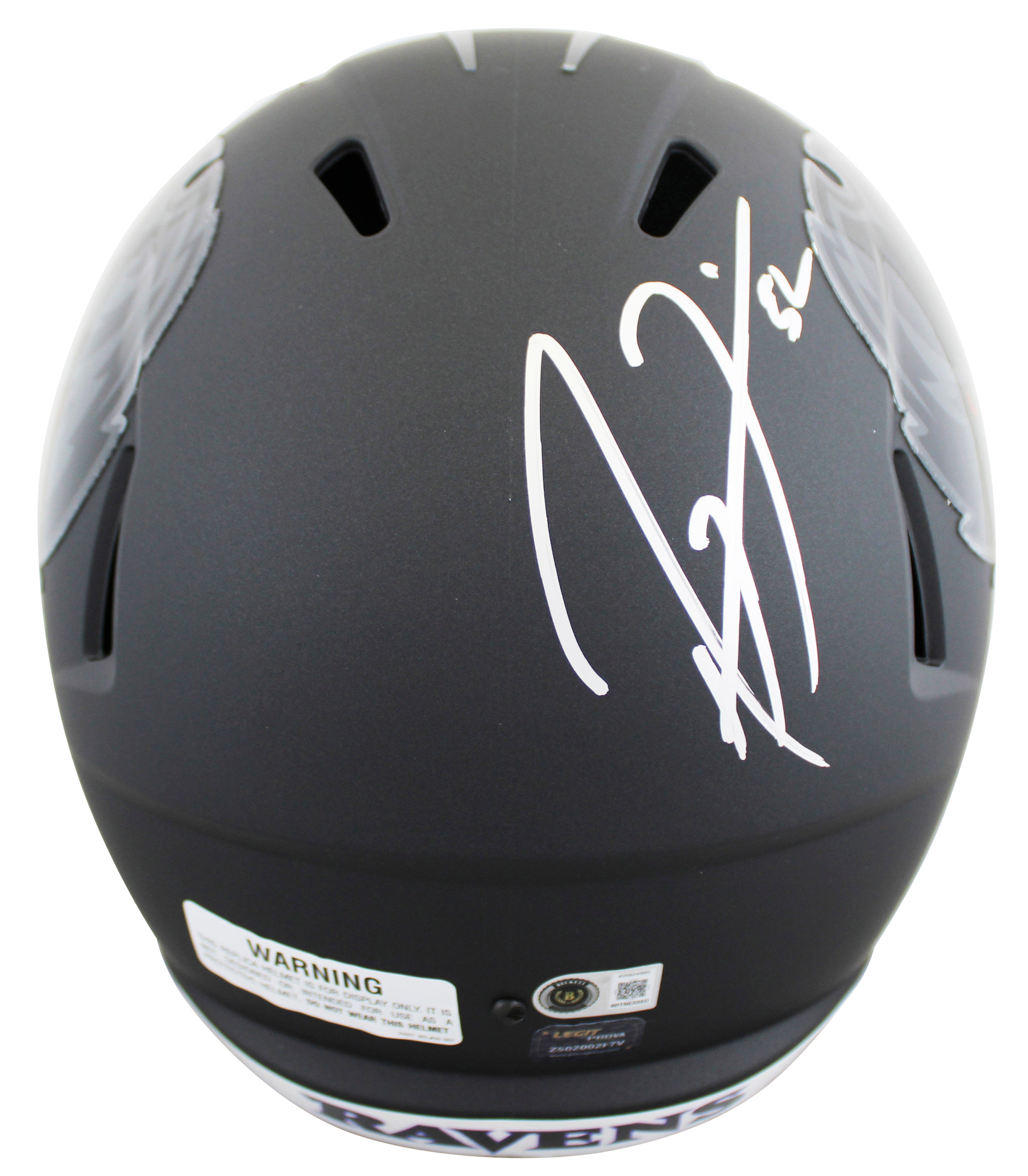 Ravens Ray Lewis Signed 2026 On-Field Alt Full Size Speed Rep Helmet BAS Witness