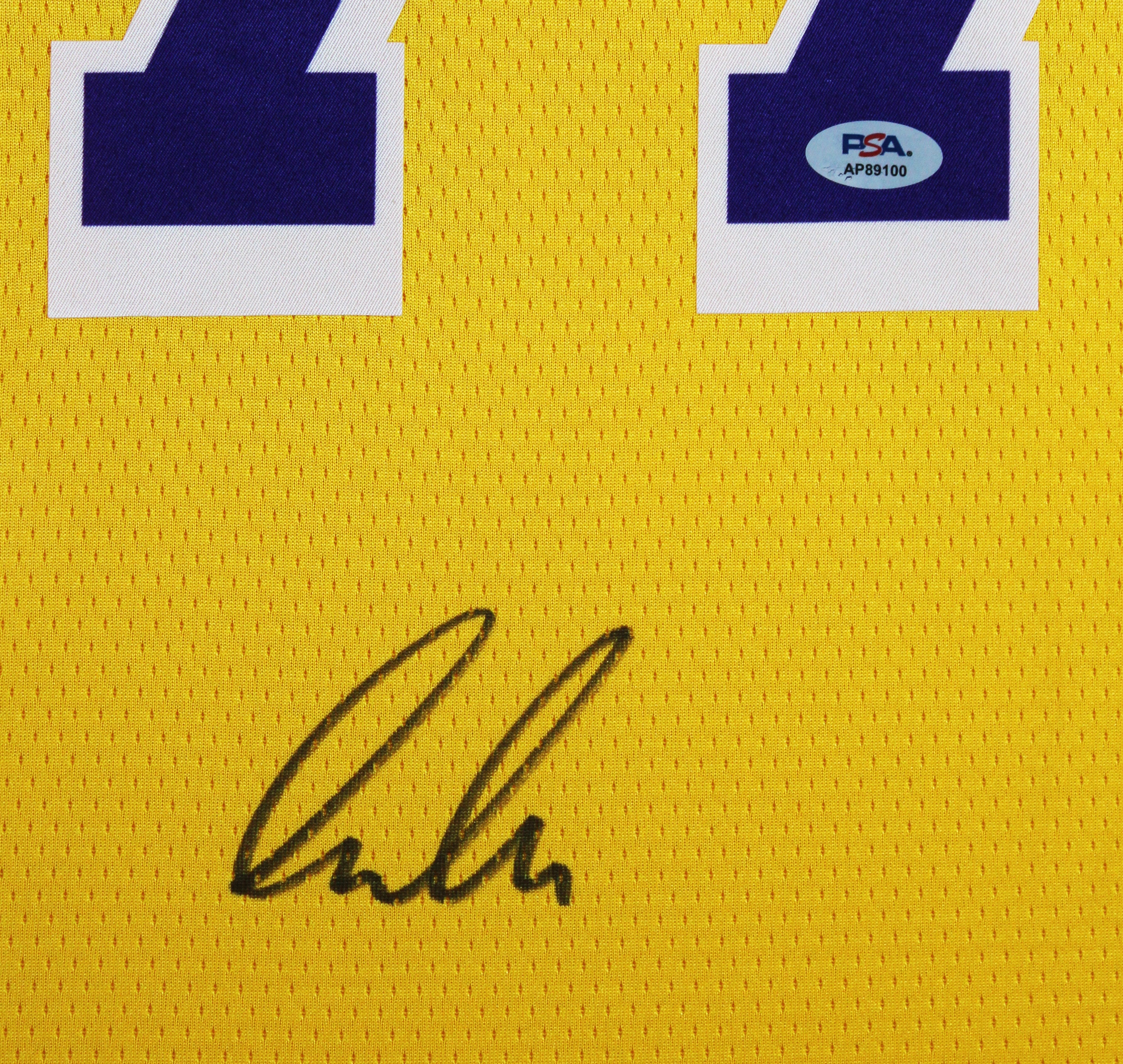 Lakers Luka Doncic Signed Yellow Nike Swingman Framed Jersey PSA/DNA #AP89100