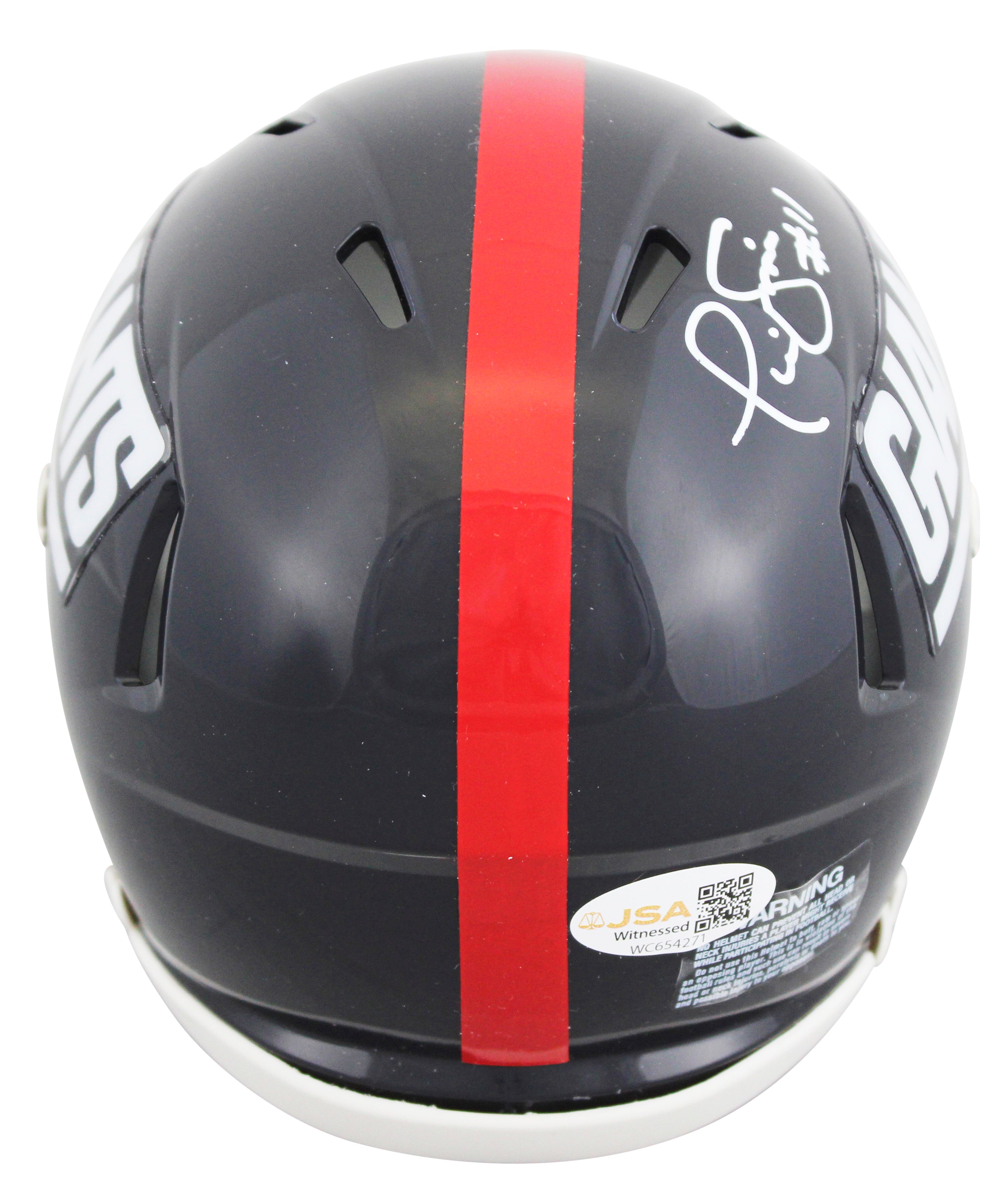 Giants Phil Simms Authentic Signed 1981-98 TB Speed Mini Helmet w/ Case JSA Wit