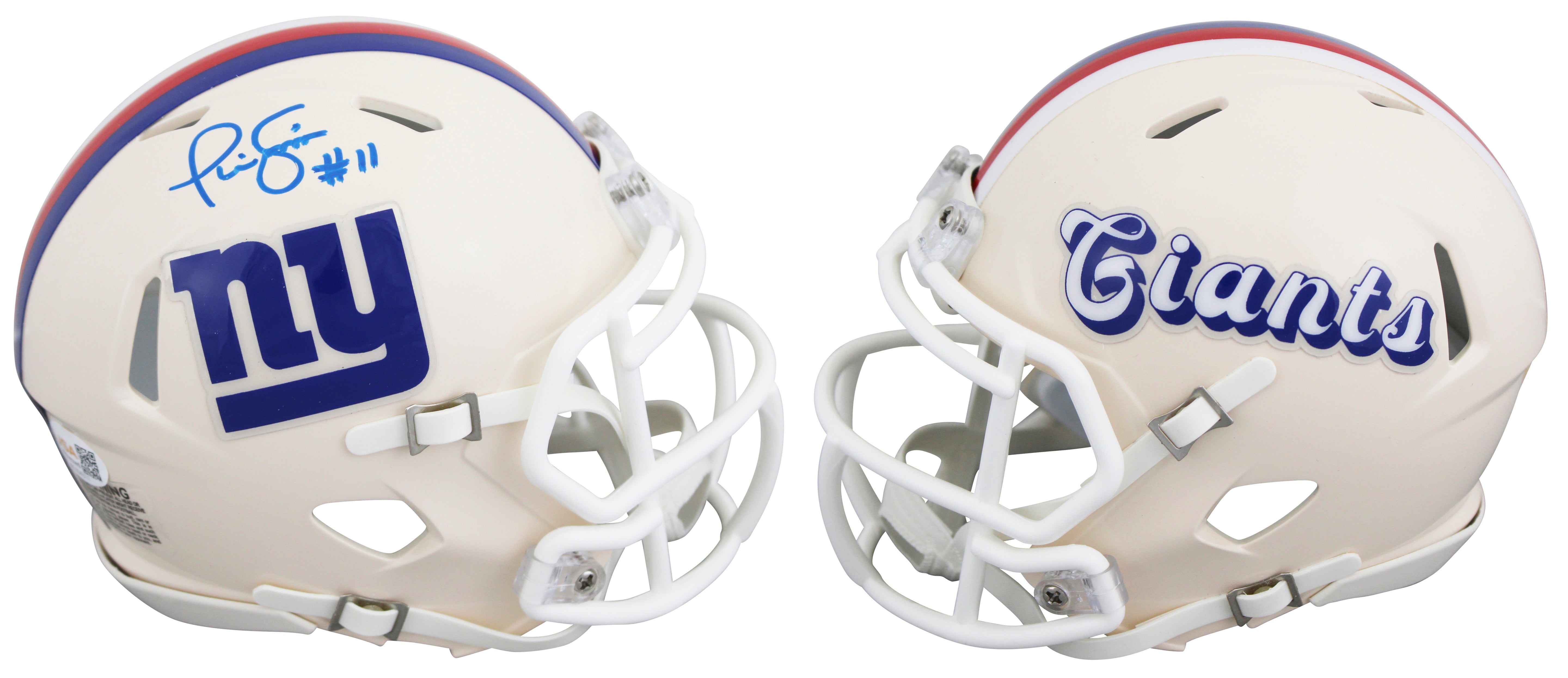 Giants Phil Simms Authentic Signed Retro Speed Mini Helmet W/ Case JSA Witness