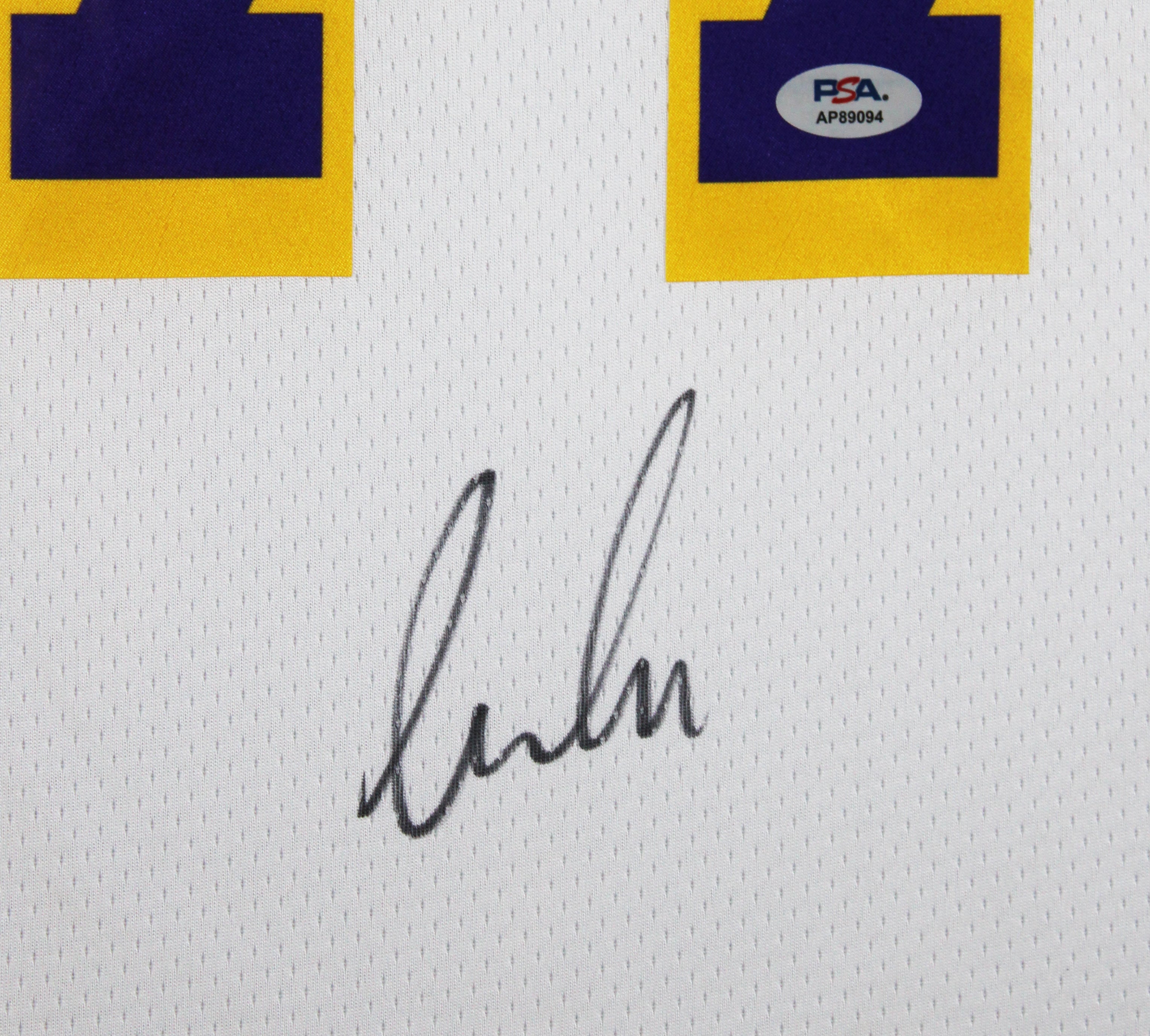 Lakers Luka Doncic Signed White Nike Swingman Framed Jersey PSA/DNA #AP89094