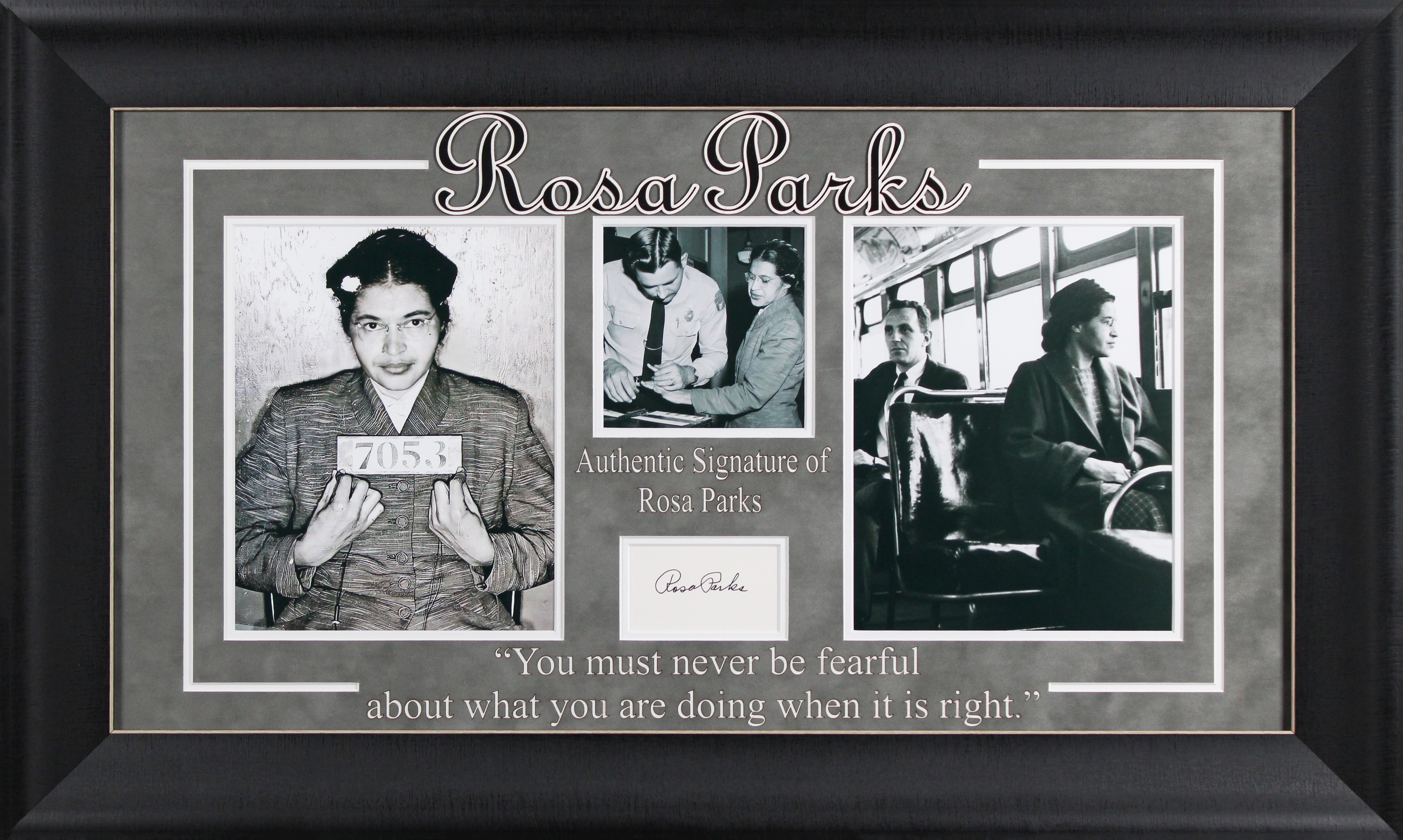 Rosa Parks Civil Rights Activist Authentic Signed Framed Display BAS LOA