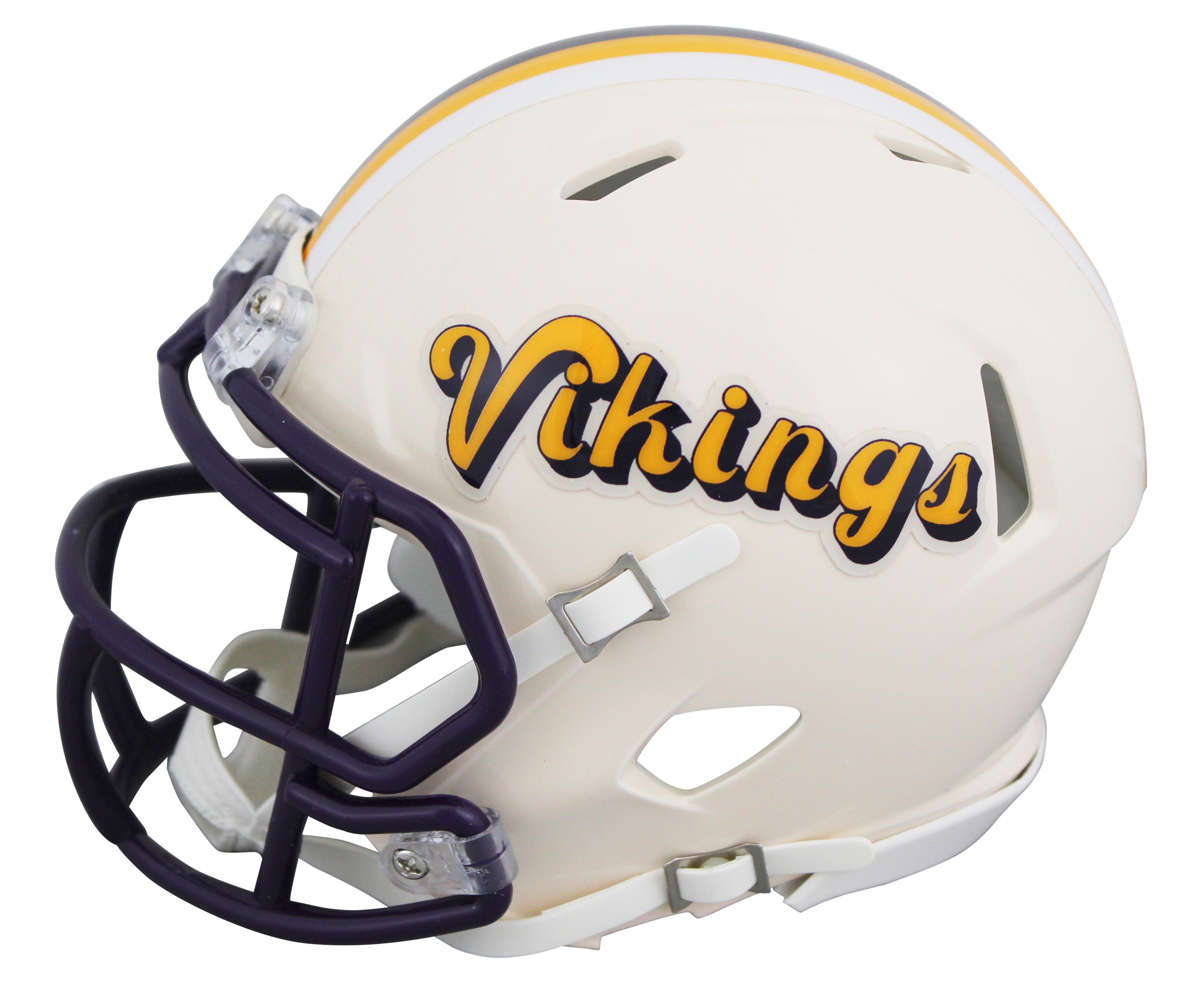 Vikings Adrian Peterson Authentic Signed Retro Speed Mini Helmet BAS Witnessed