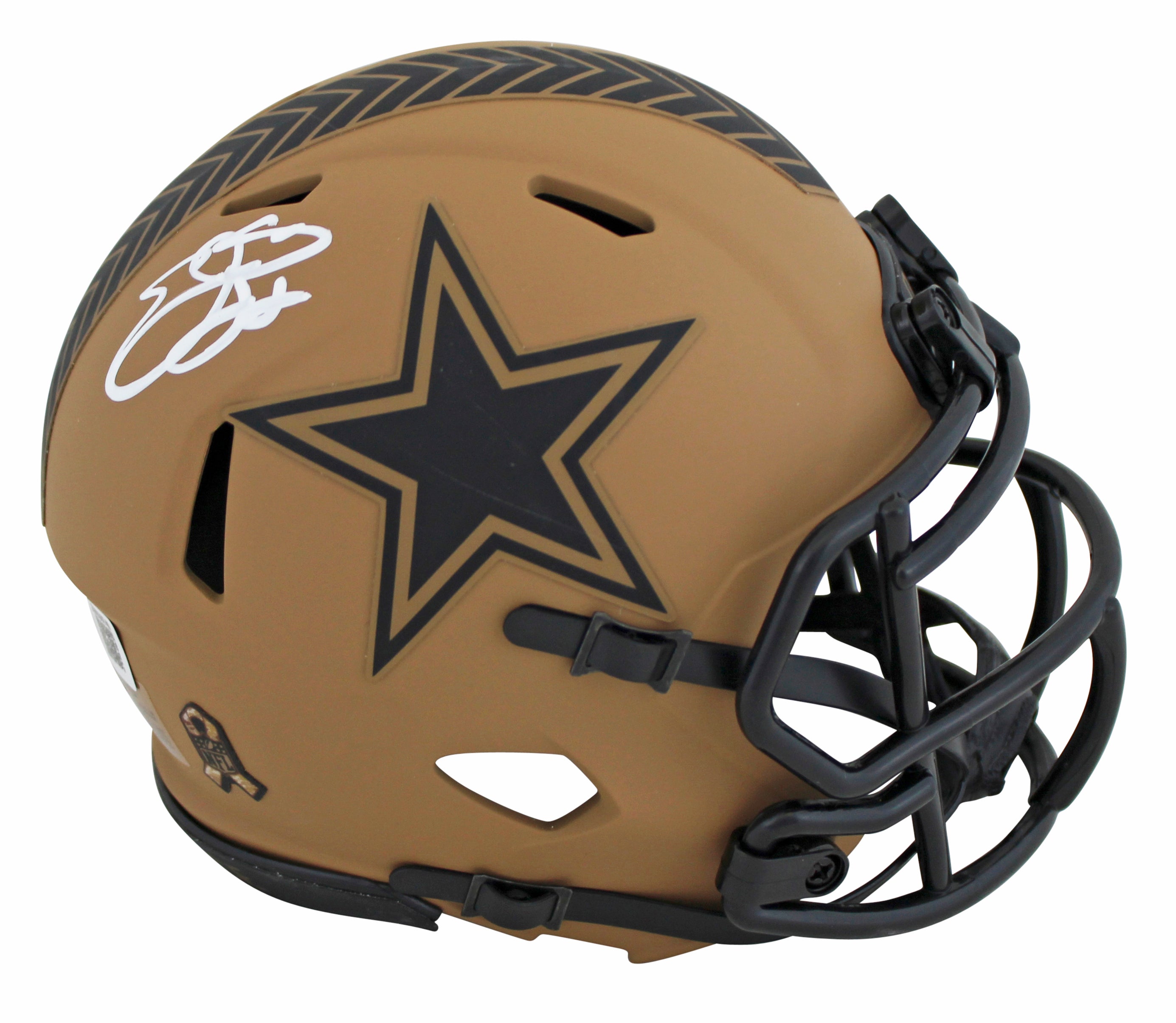 Cowboys Emmitt Smith Signed STS II Speed Mini Helmet W/ Case BAS Witnessed