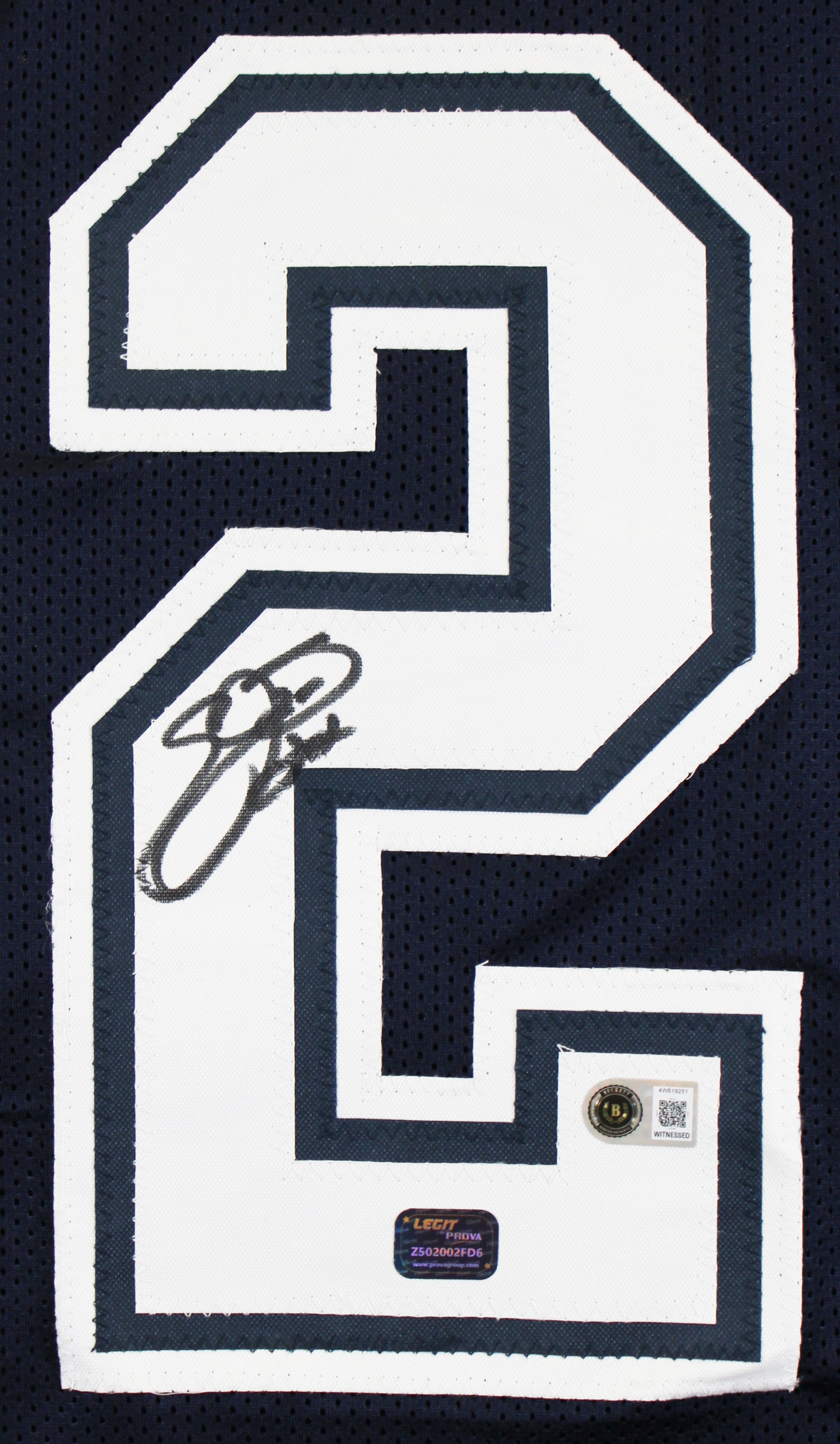 Emmitt Smith Authentic Signed Navy Pro Style Jersey Autographed BAS Witnessed 2