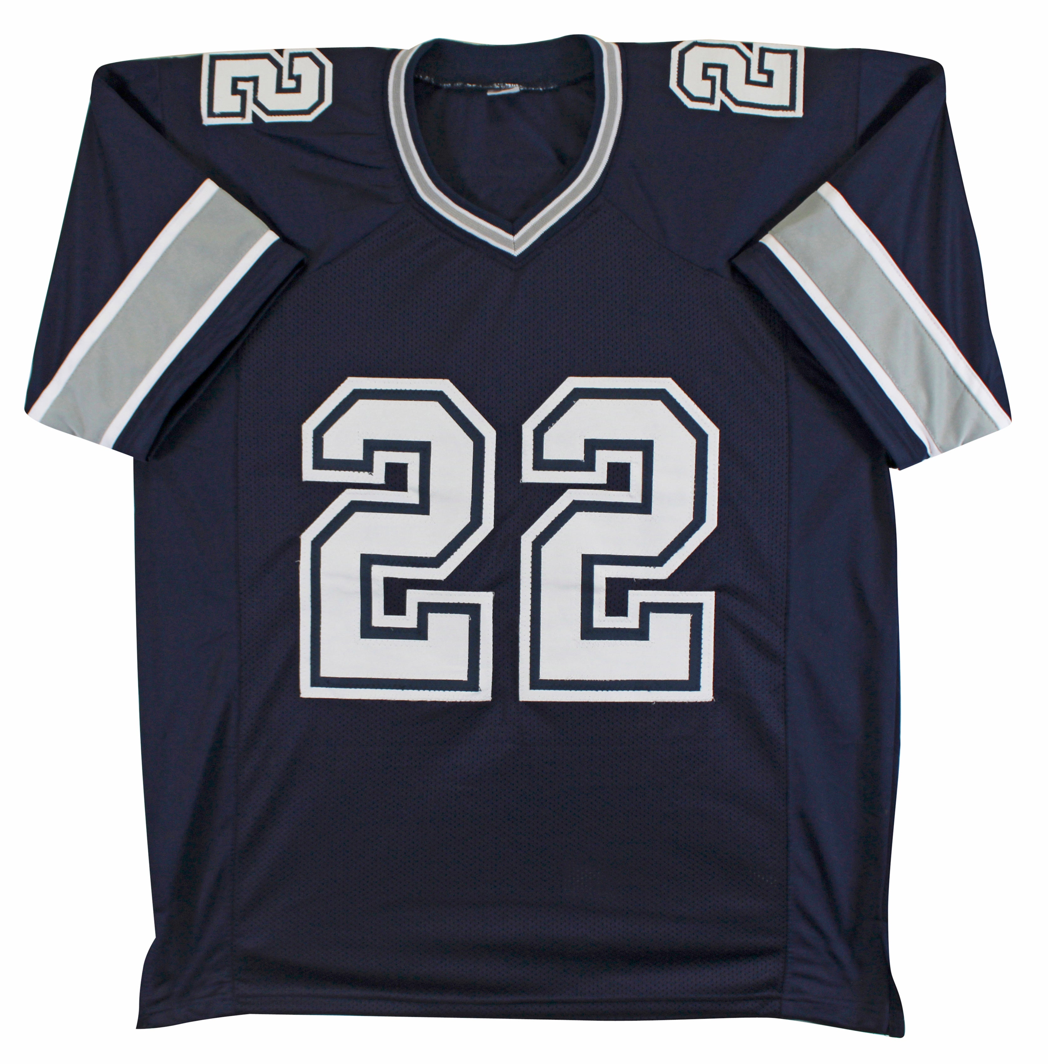 Emmitt Smith Authentic Signed Navy Pro Style Jersey Autographed BAS Witnessed 2
