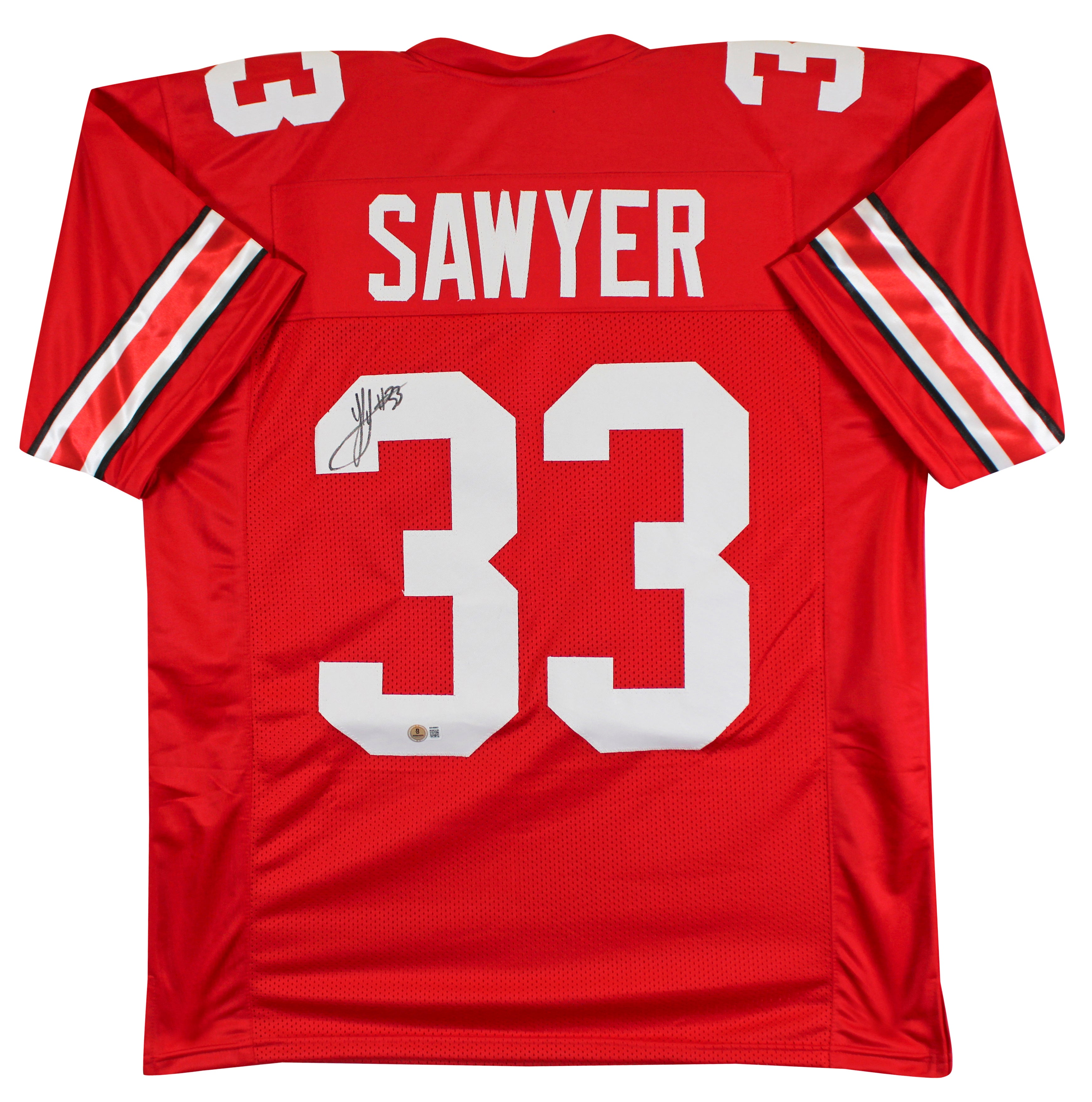 Ohio State Jack Sawyer Authentic Signed Red Pro Style Jersey Autographed BAS 2