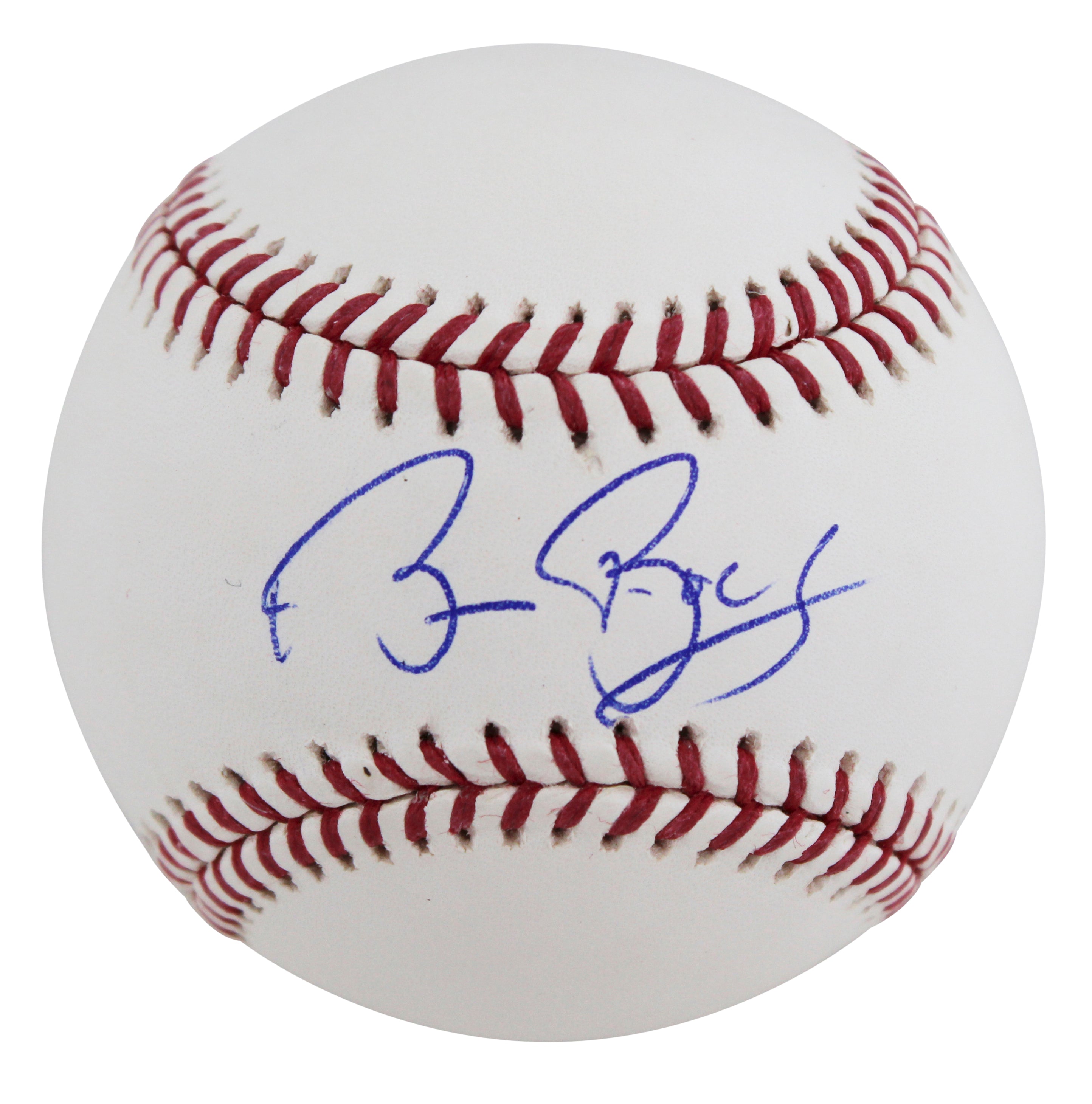 Rangers Bruce Bochy Authentic Signed Robert Manfred Oml Baseball BAS #BP33053
