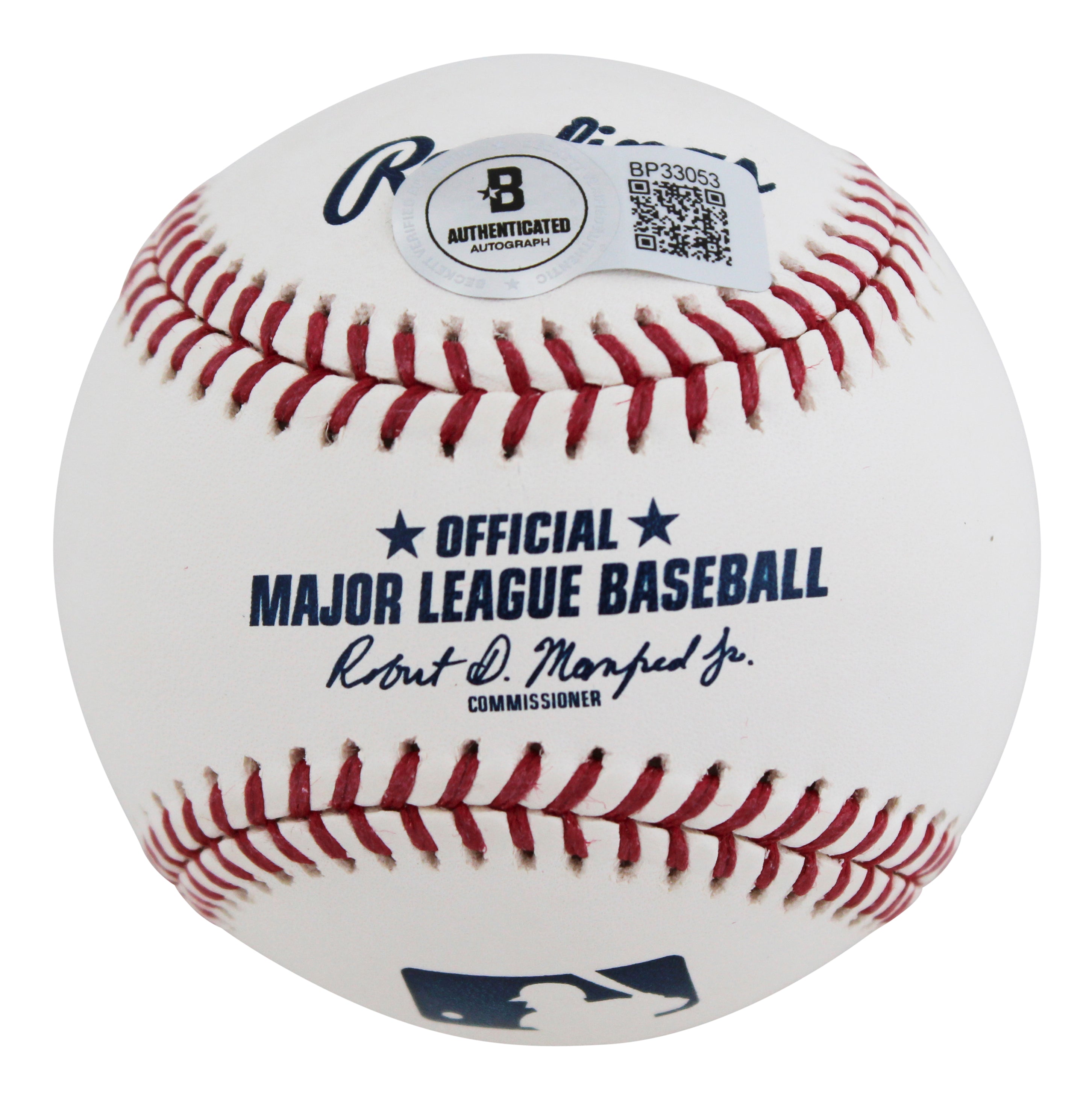 Rangers Bruce Bochy Authentic Signed Robert Manfred Oml Baseball BAS #BP33053