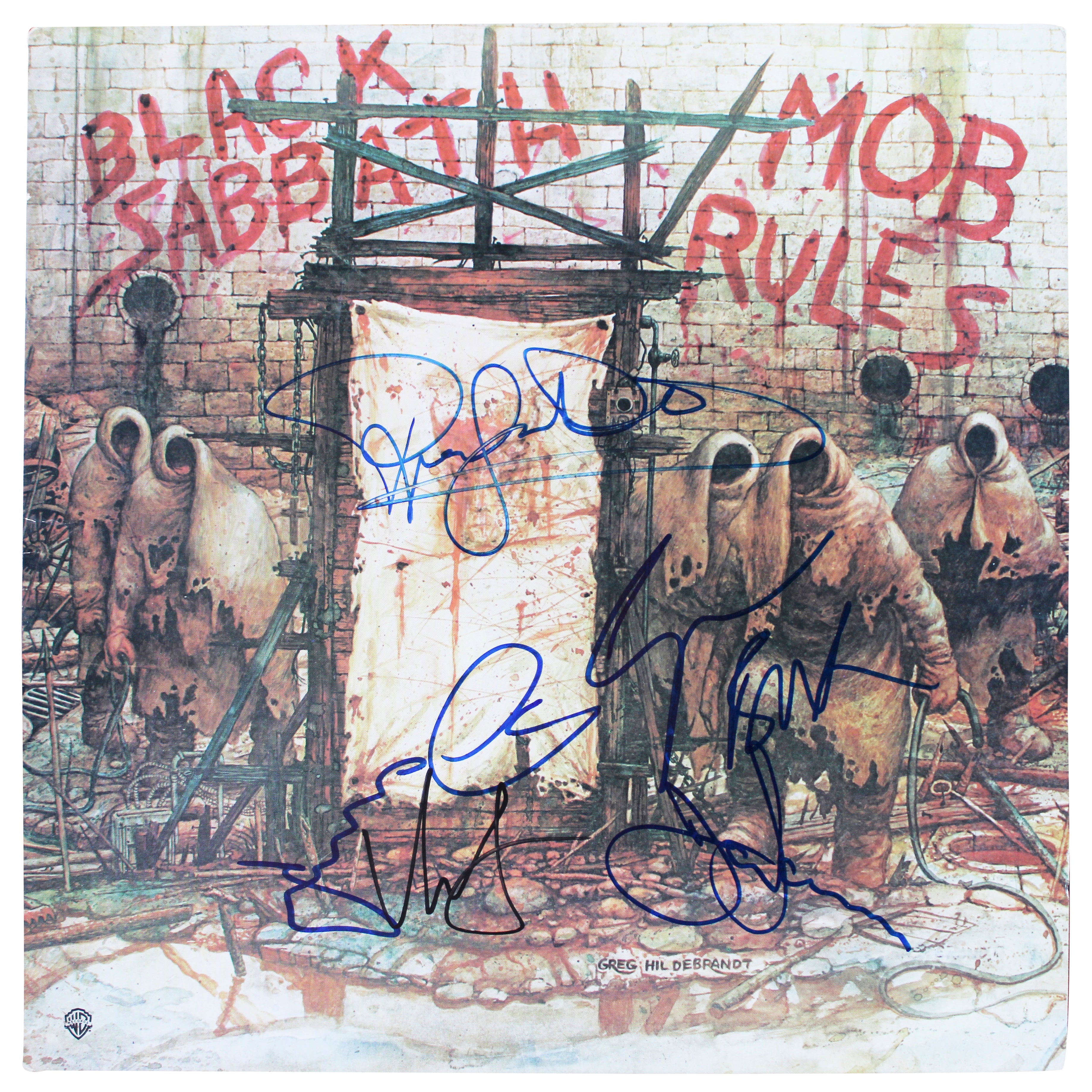 Black Sabbath (5) Iommi, Dio, Butler & Appice Signed Mob Rules Album Cover BAS