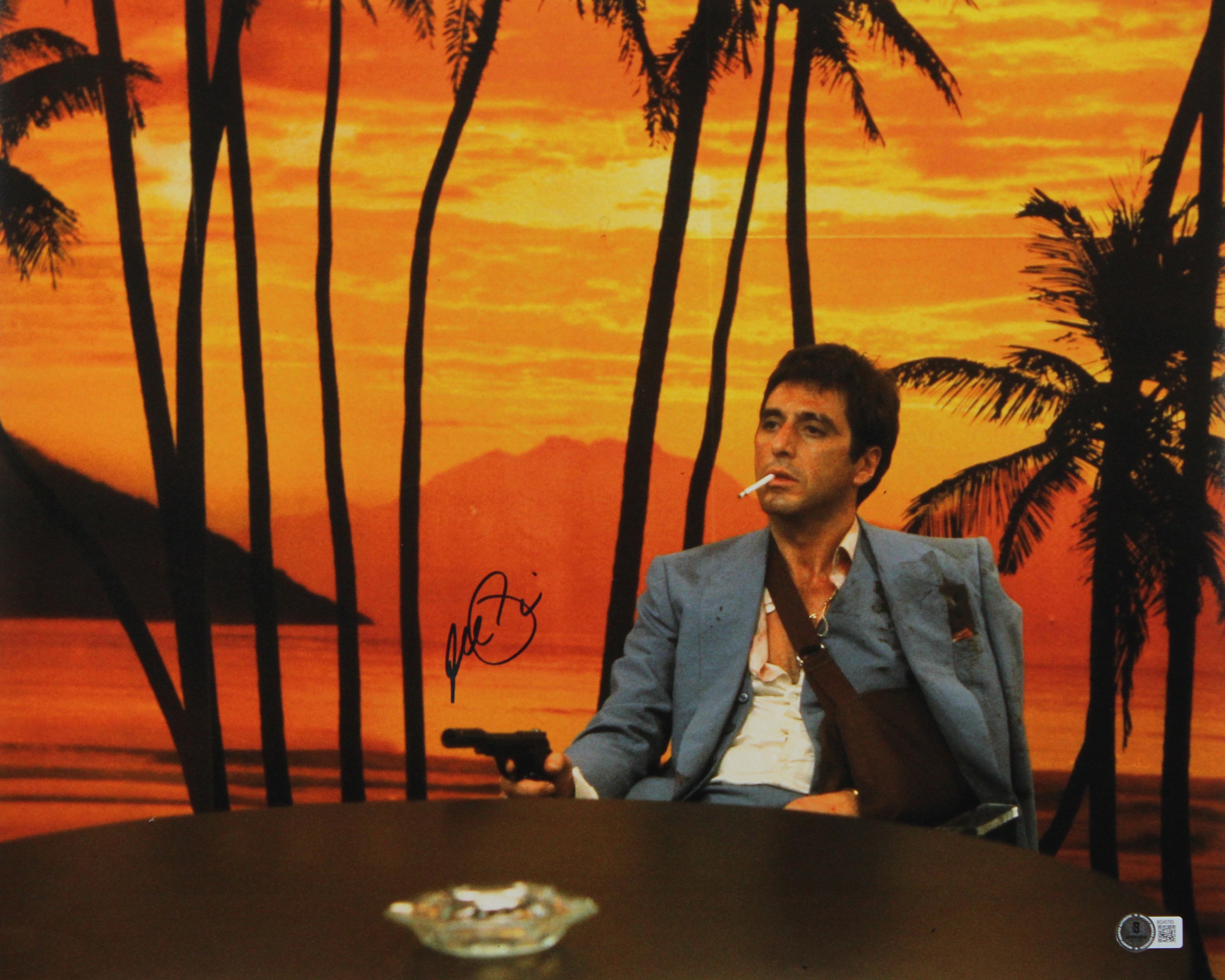 Al Pacino Scarface Authentic Signed 16x20 Horizontal Smoking Photo BAS
