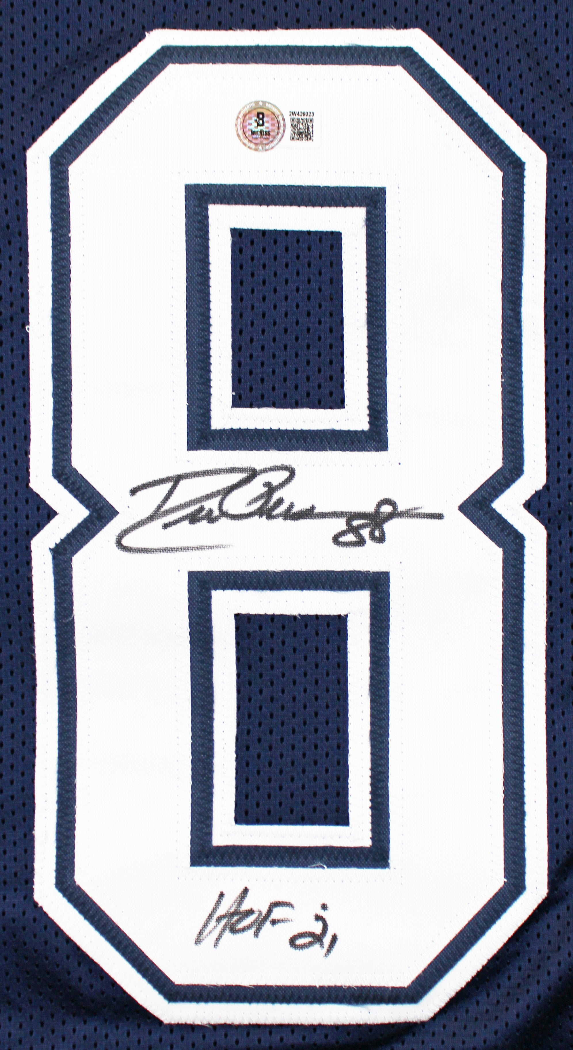 Drew Pearson "HOF 21" Authentic Signed Navy Pro Style Jersey BAS Witnessed