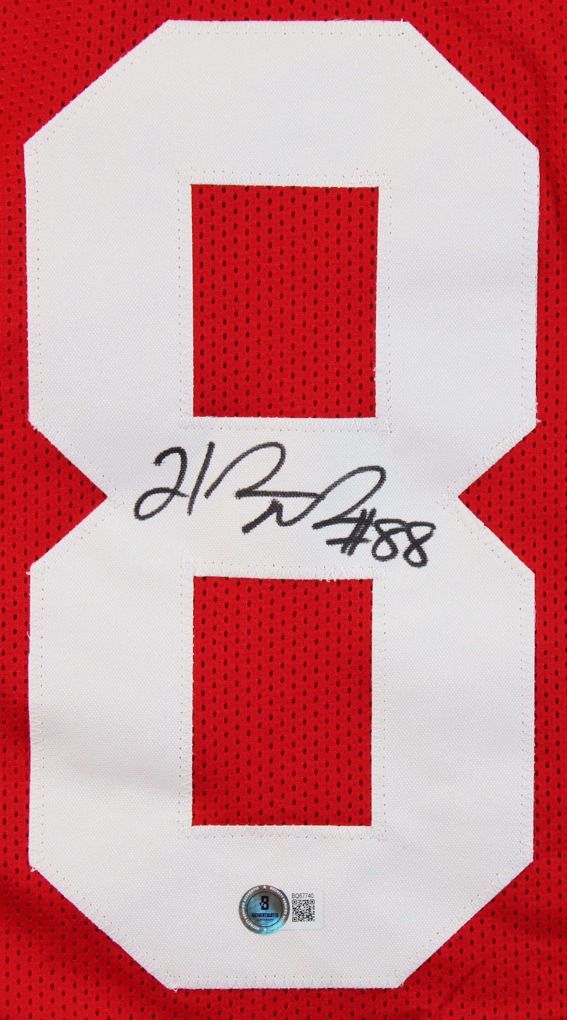 Hakeem Nicks Authentic Signed Red Pro Style Jersey Autographed BAS
