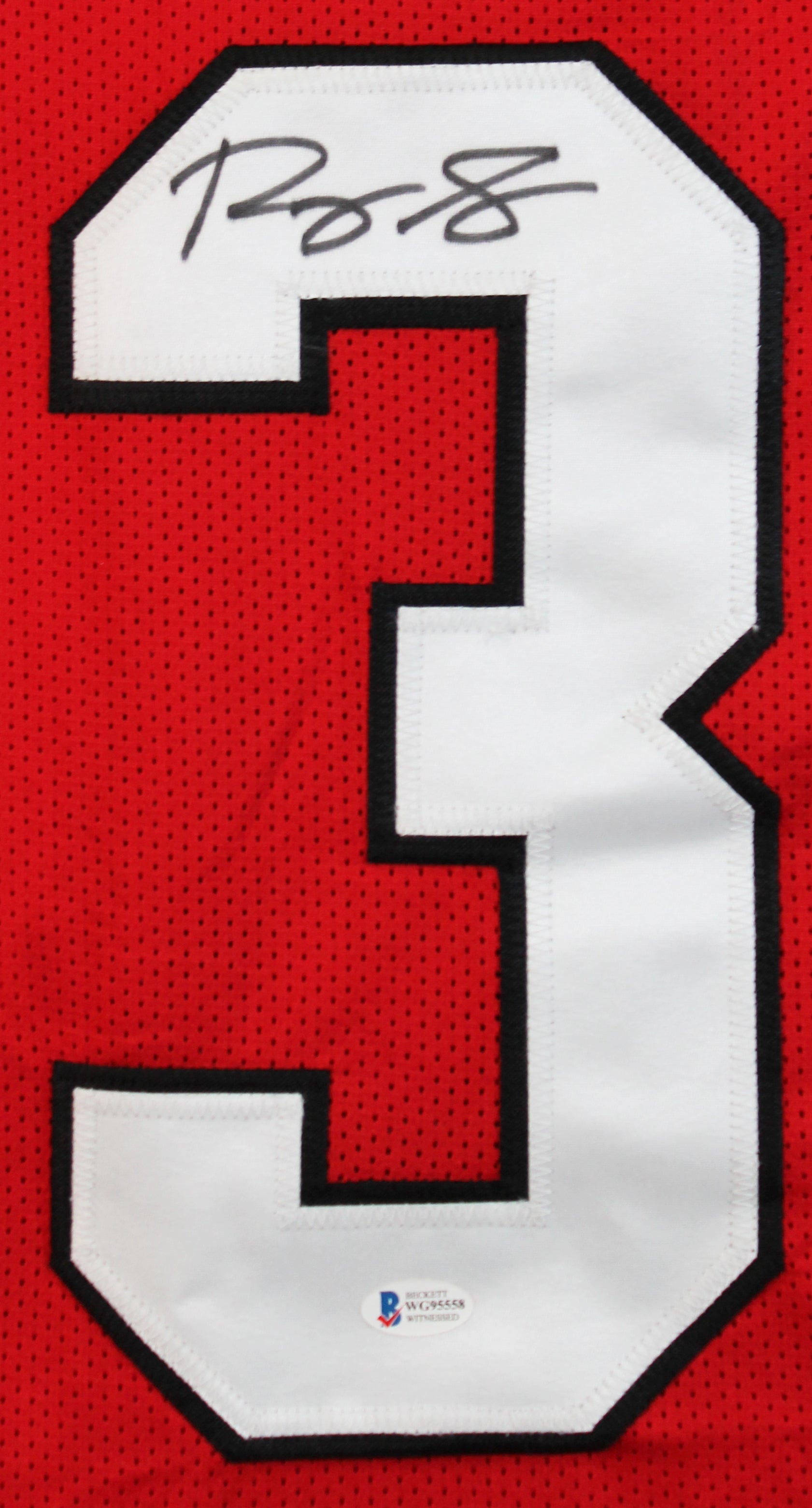 Georgia Roquan Smith Authentic Signed Red Jersey Autographed BAS Witnessed