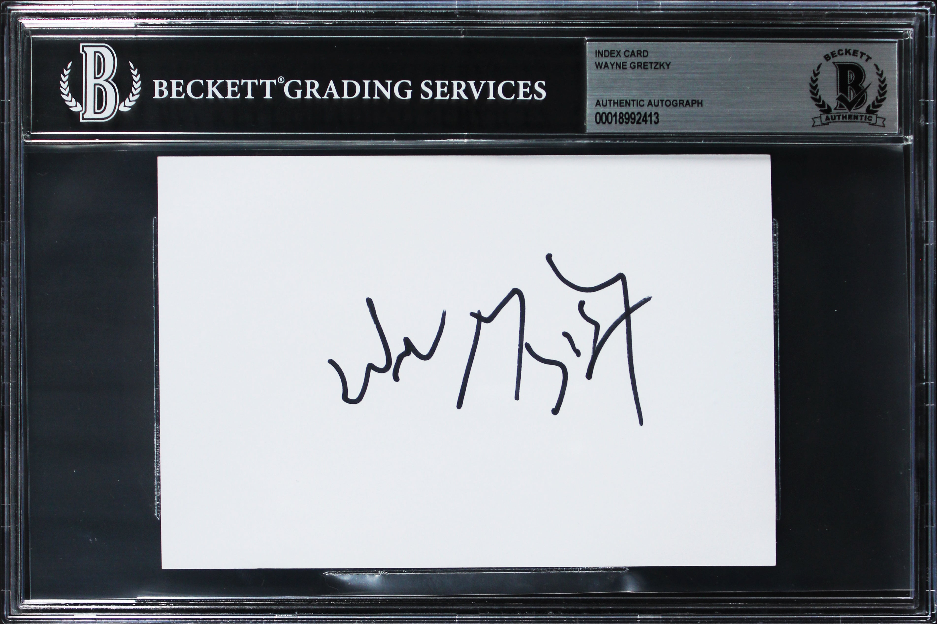Oilers Wayne Gretzky Authentic Signed 4x6 Index Card Autographed BAS Slabbed 2