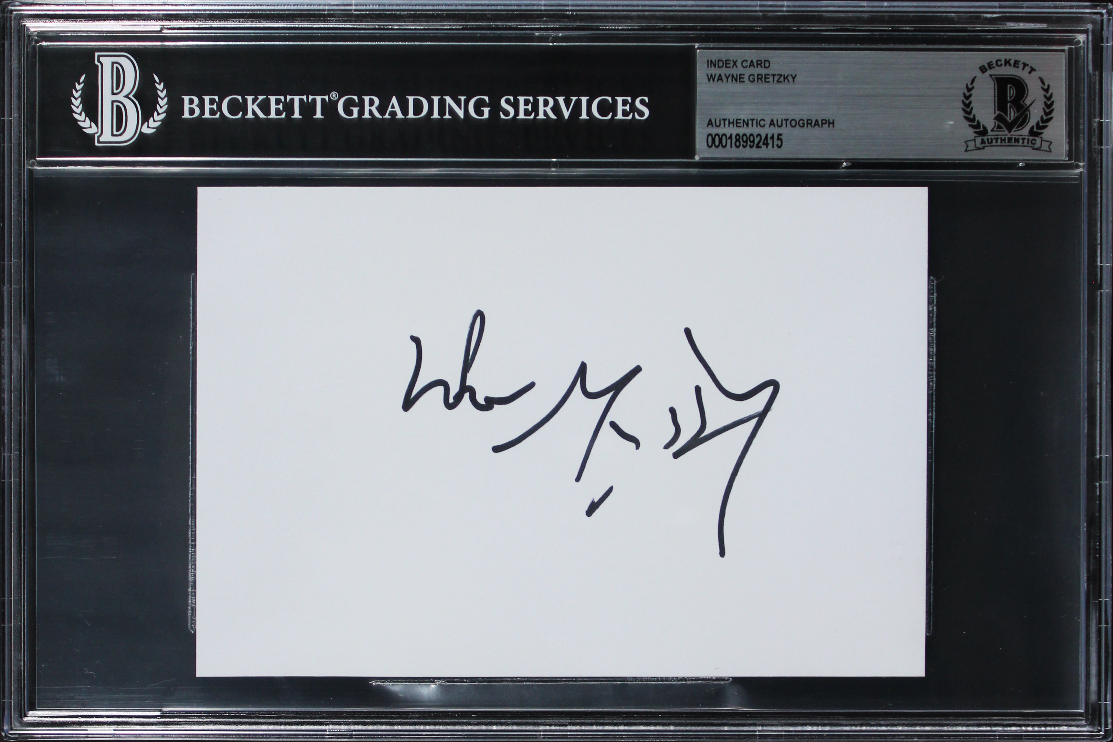 Oilers Wayne Gretzky Authentic Signed 4x6 Index Card Autographed BAS Slabbed 3