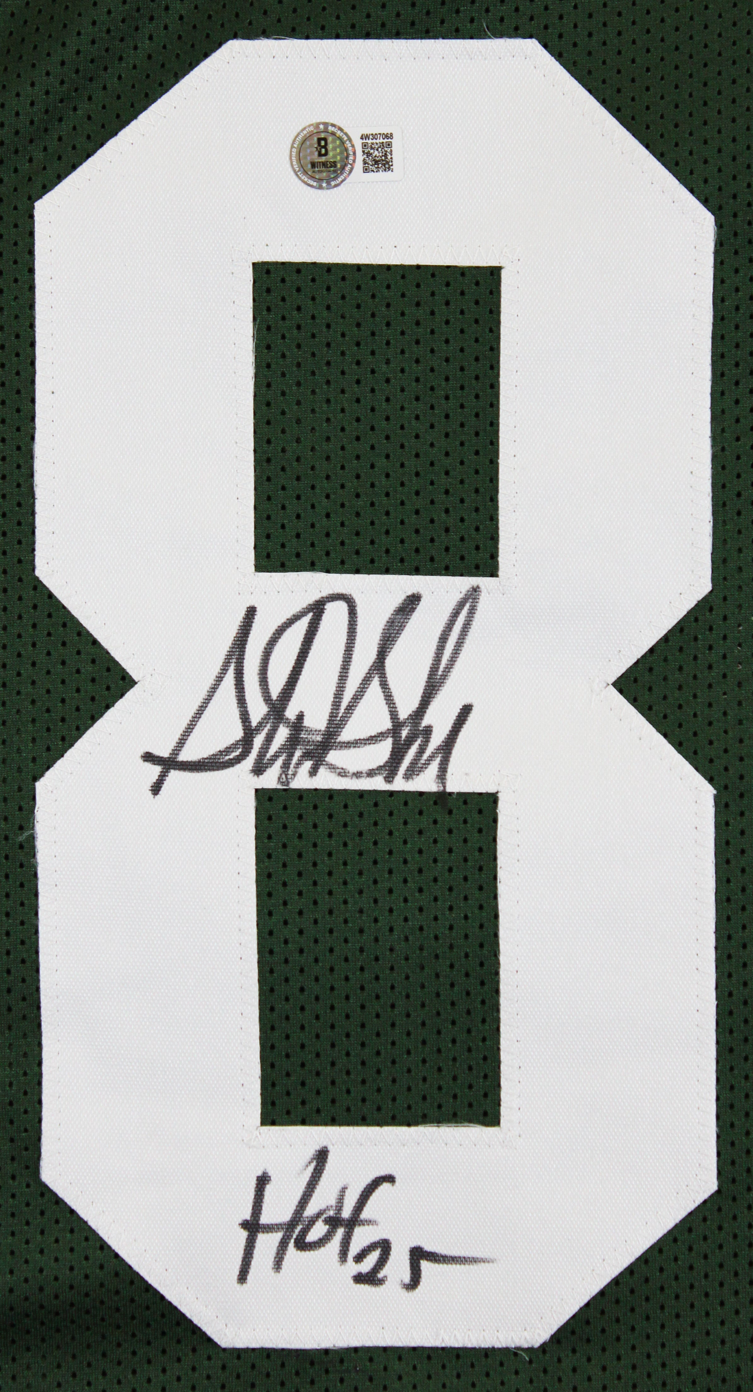 Sterling Sharpe "HOF 25" Signed Green Pro Style Framed Jersey BAS Witnessed