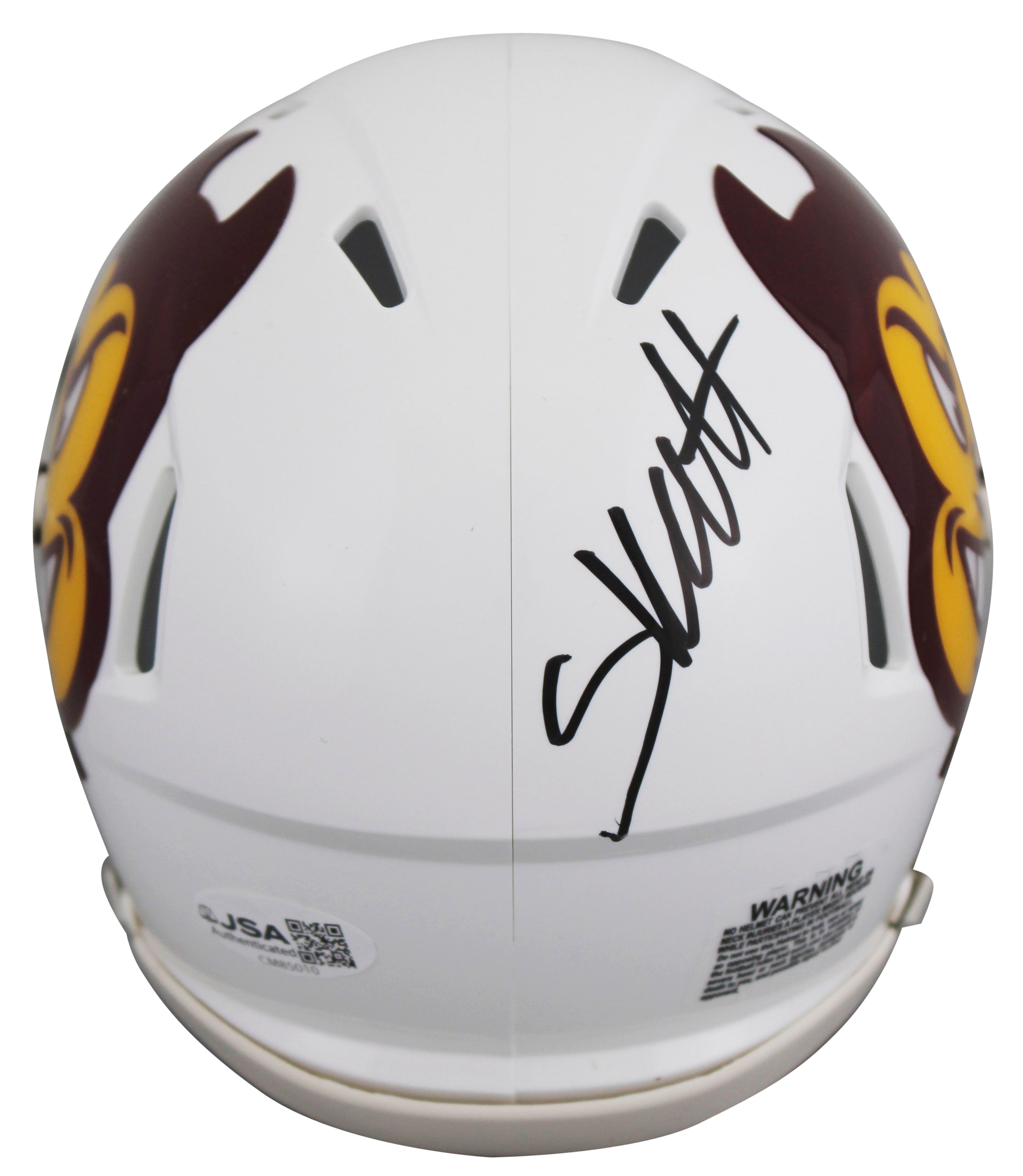 Arizona State Cameron Skattebo Signed White Sparky Speed Mini Helmet w/ Case JSA