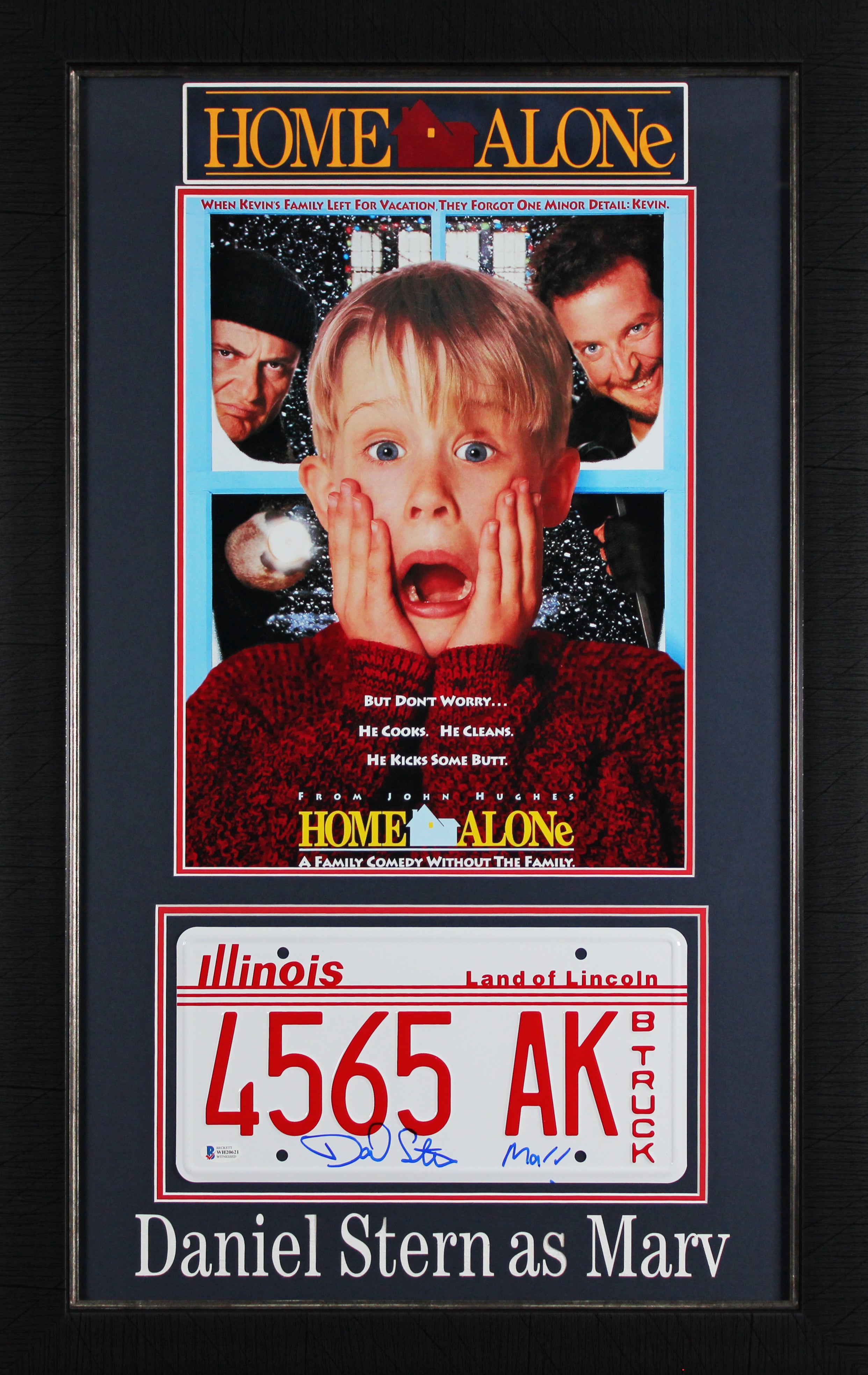Daniel Stern Home Alone Authentic Signed License Plate Framed Display BAS