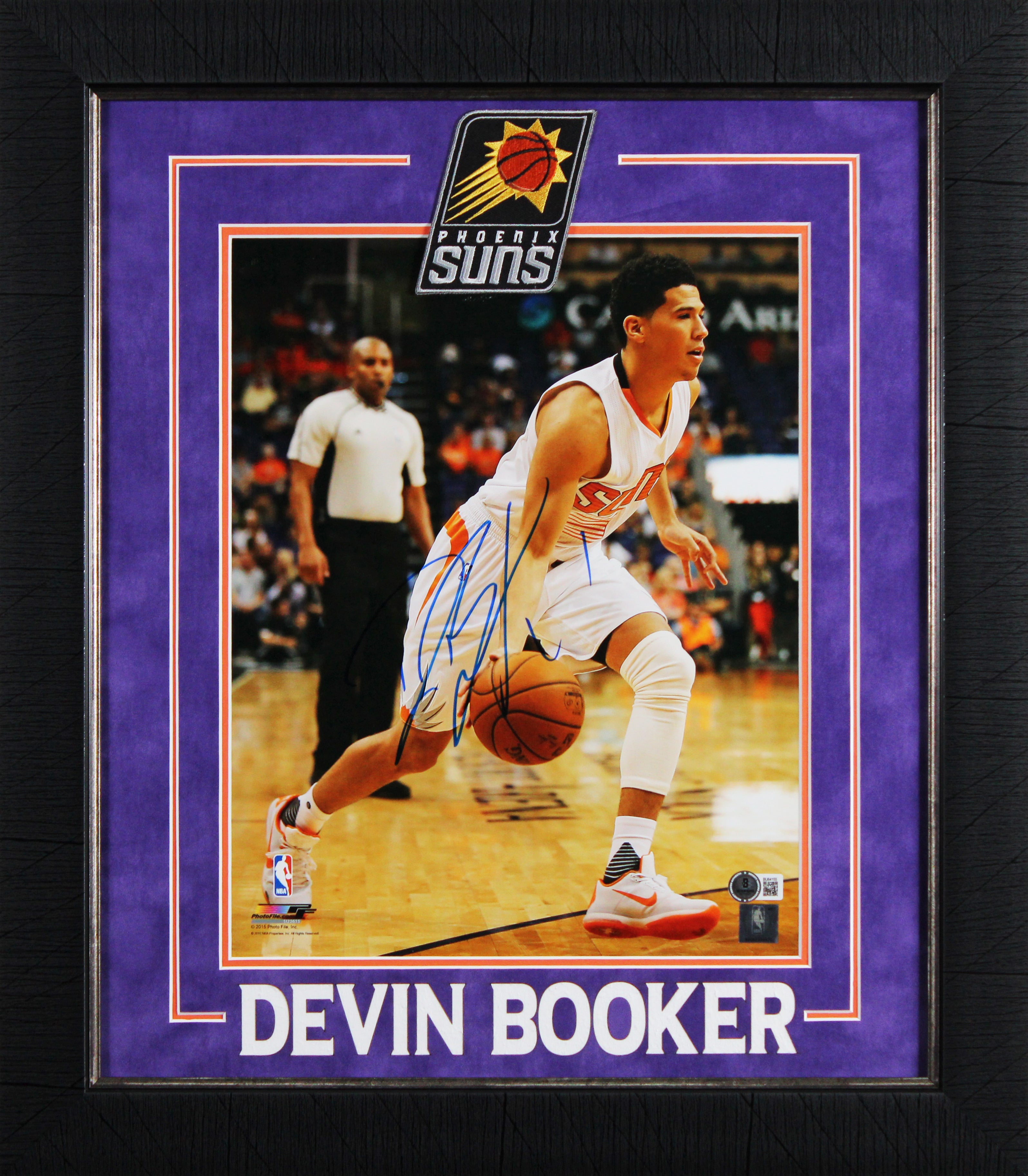 Suns Devin Booker Authentic Signed 11x14 Framed Photo Autographed BAS #BU64155