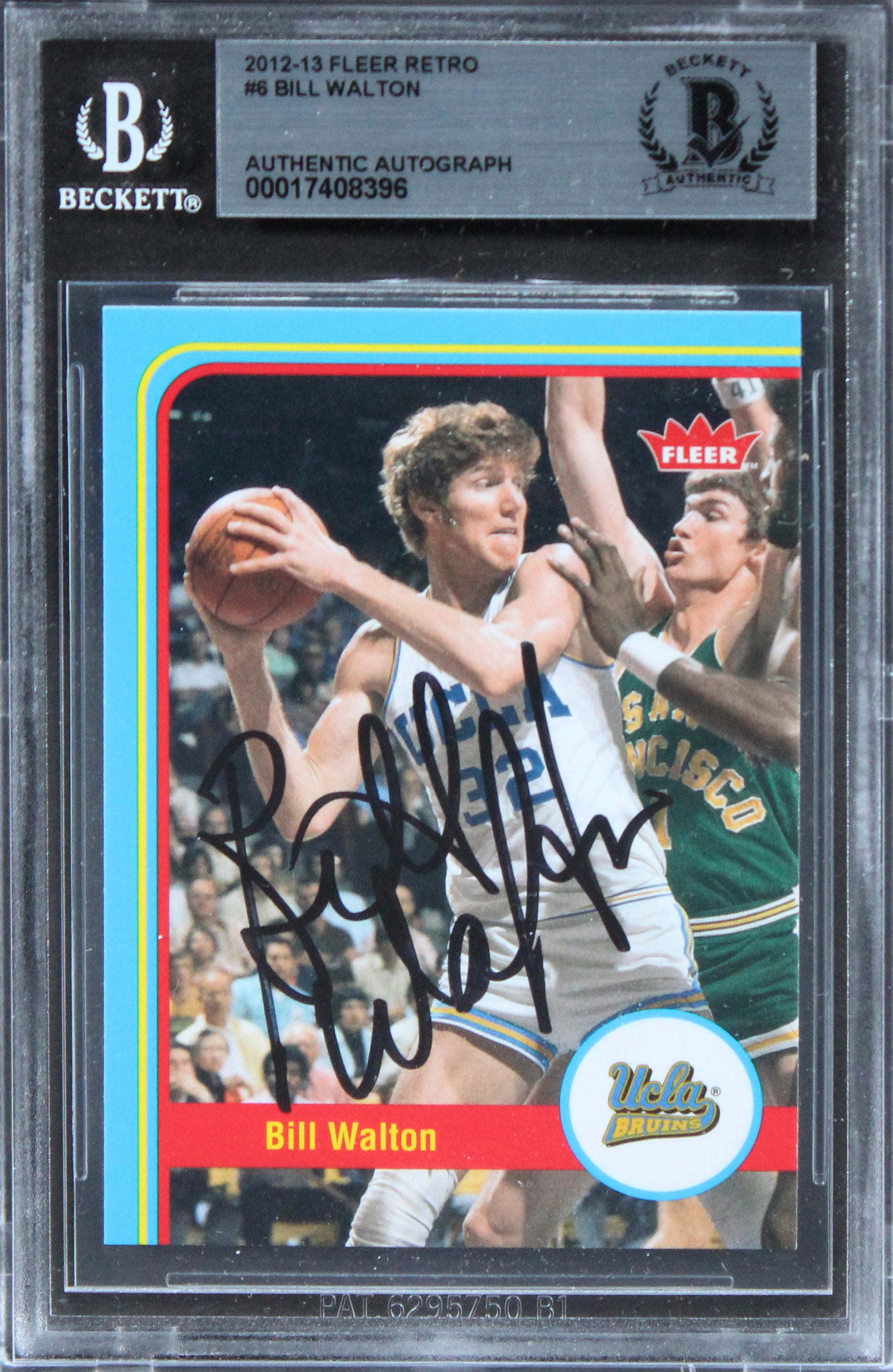 UCLA Bill Walton Authentic Signed 2012 Fleer Retro #6 Card BAS Slabbed