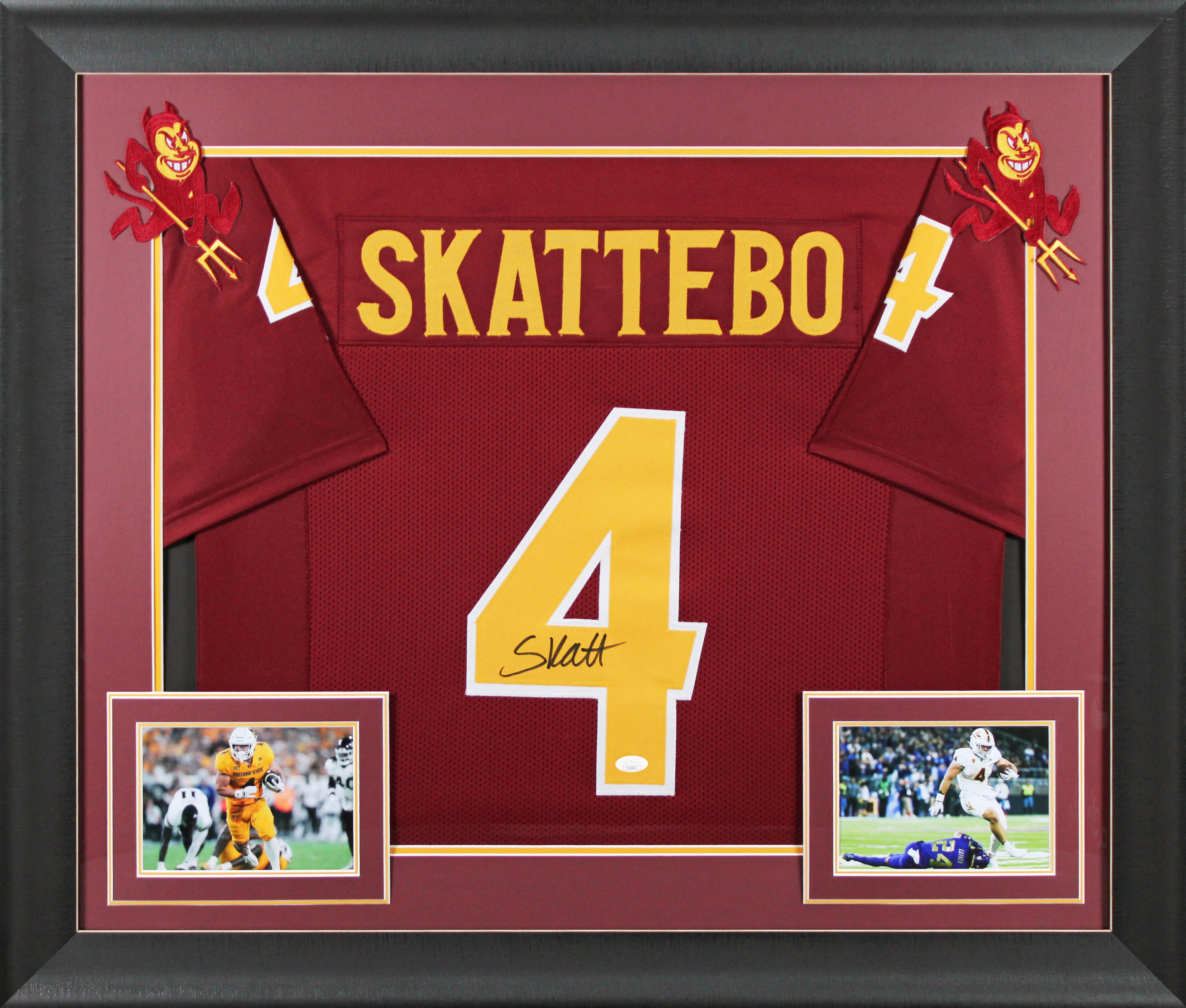 Arizona State Cameron Skattebo Signed Maroon Pro Style Framed Jersey JSA