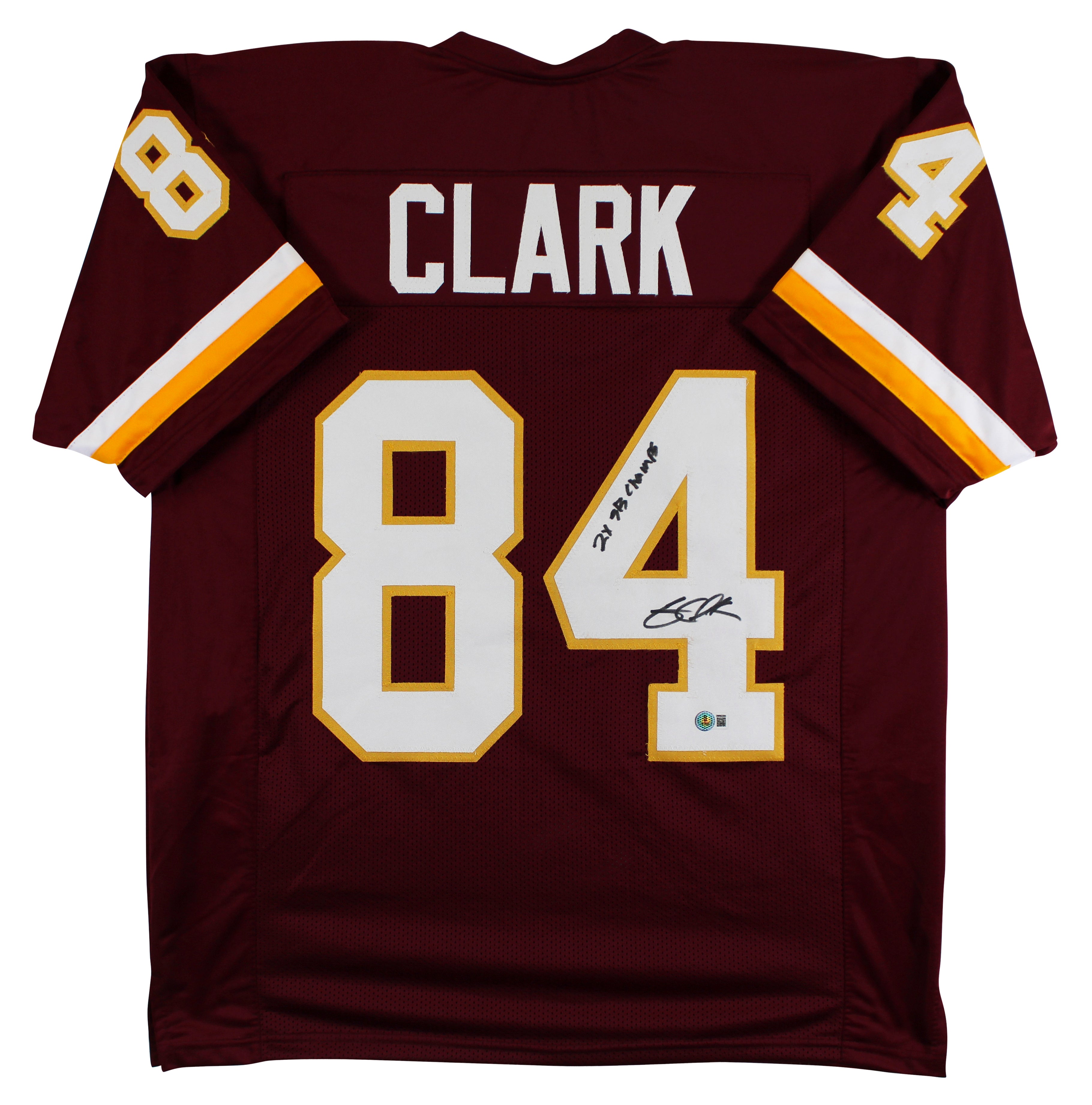 Gary Clark "2x SB Champ" Authentic Signed Maroon Pro Style Jersey BAS Witness 2