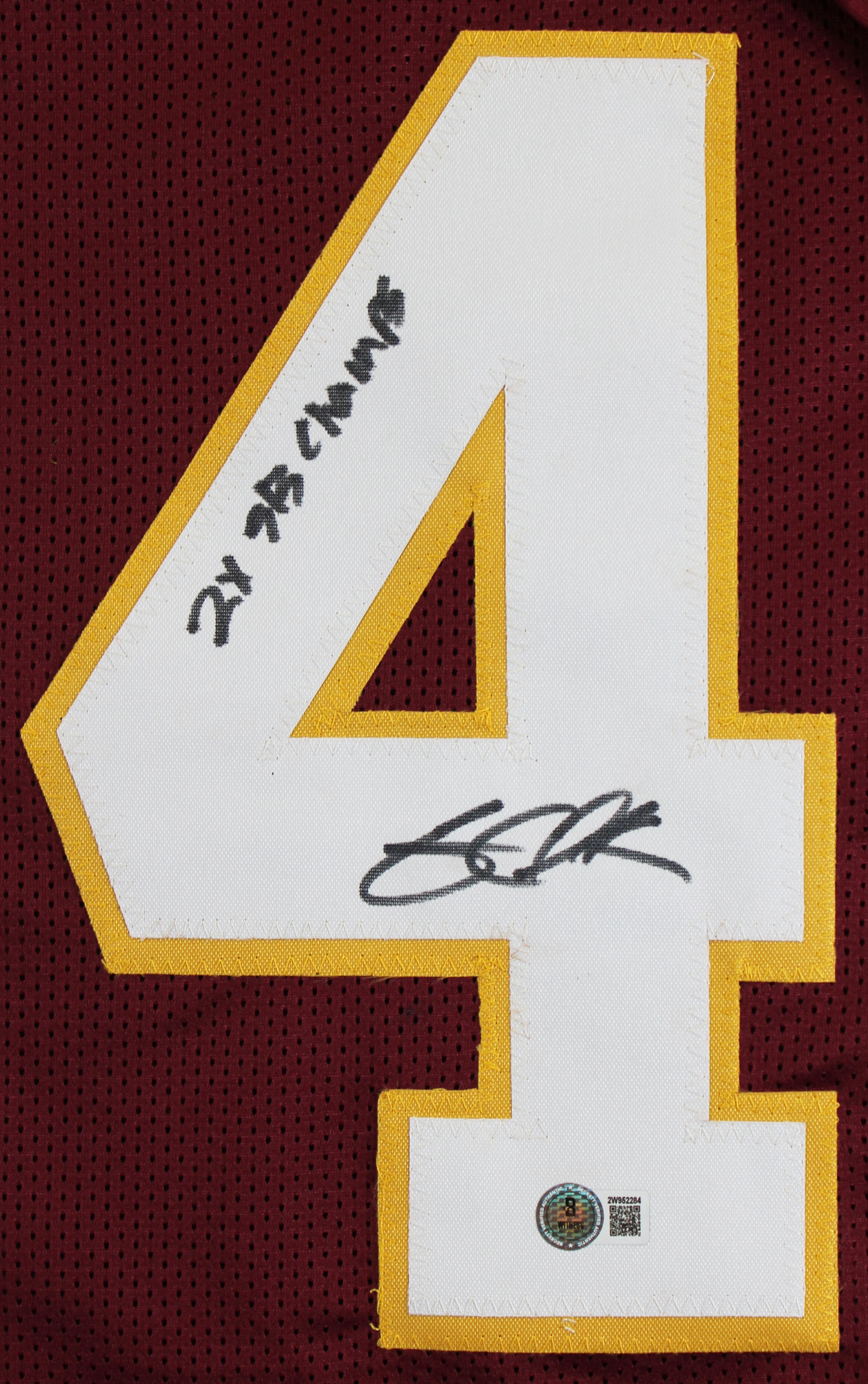Gary Clark "2x SB Champ" Authentic Signed Maroon Pro Style Jersey BAS Witness 2