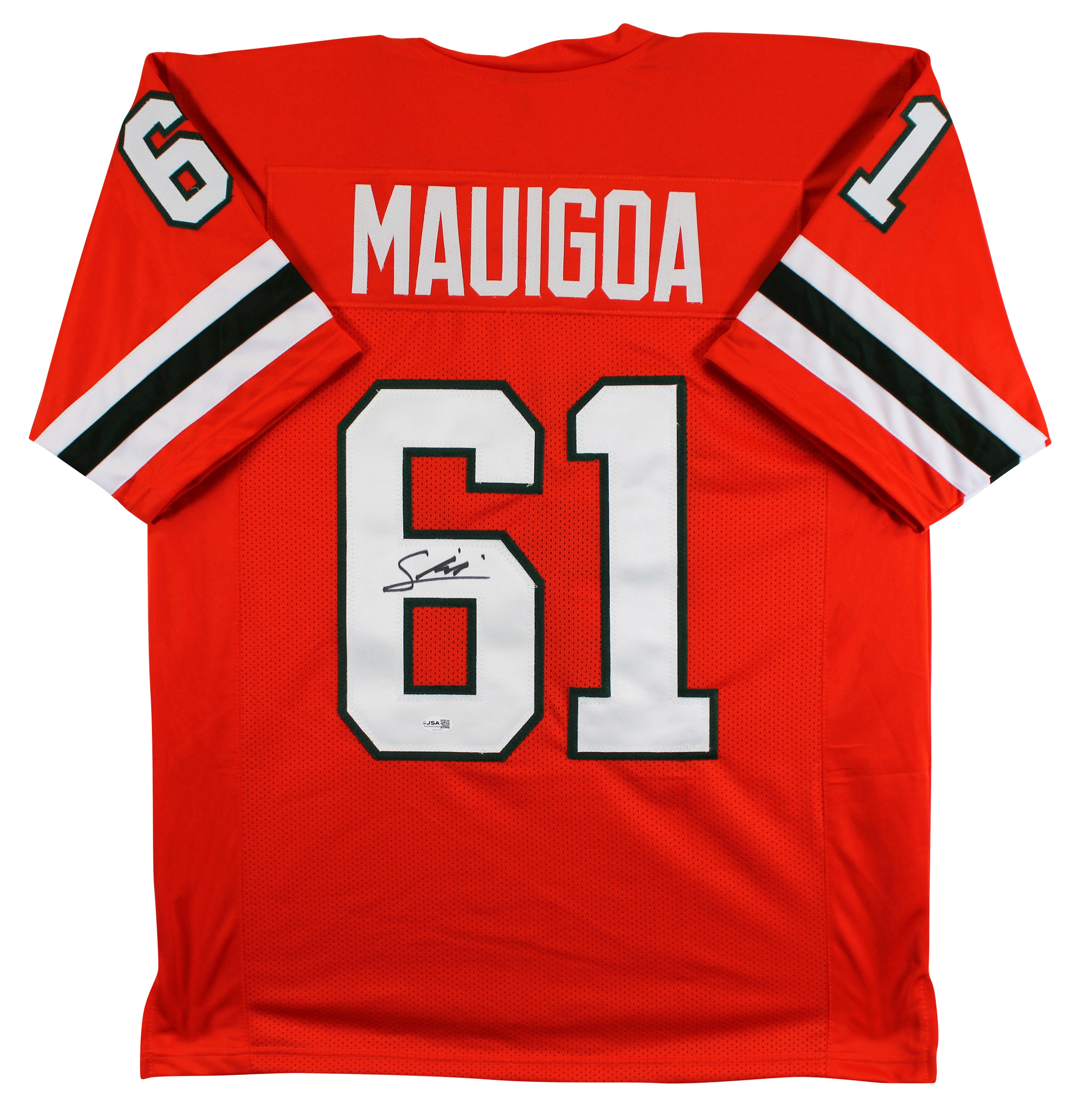 Miami Francis Mauigoa Authentic Signed Orange Pro Style Jersey Autographed JSA
