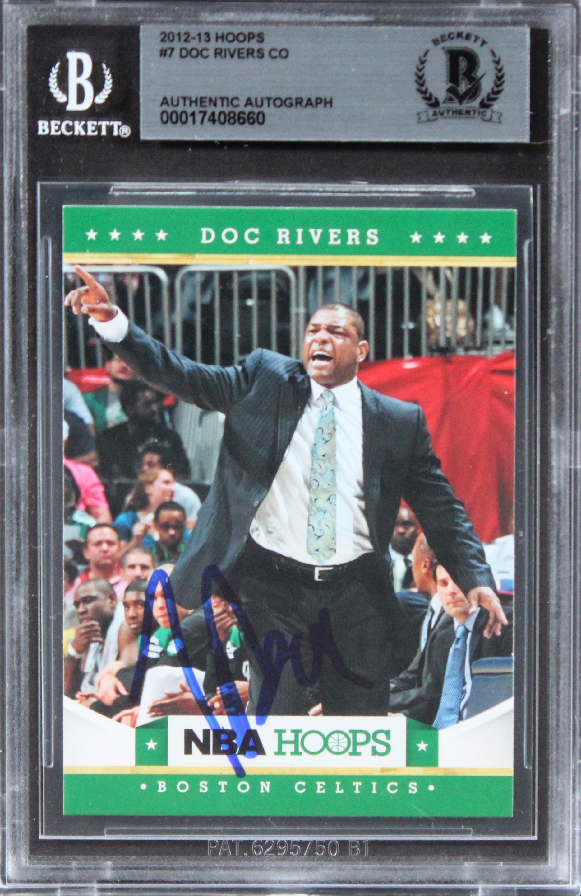 Celtics Doc Rivers Authentic Signed 2012 Hoops #7 Card Autographed BAS Slabbed