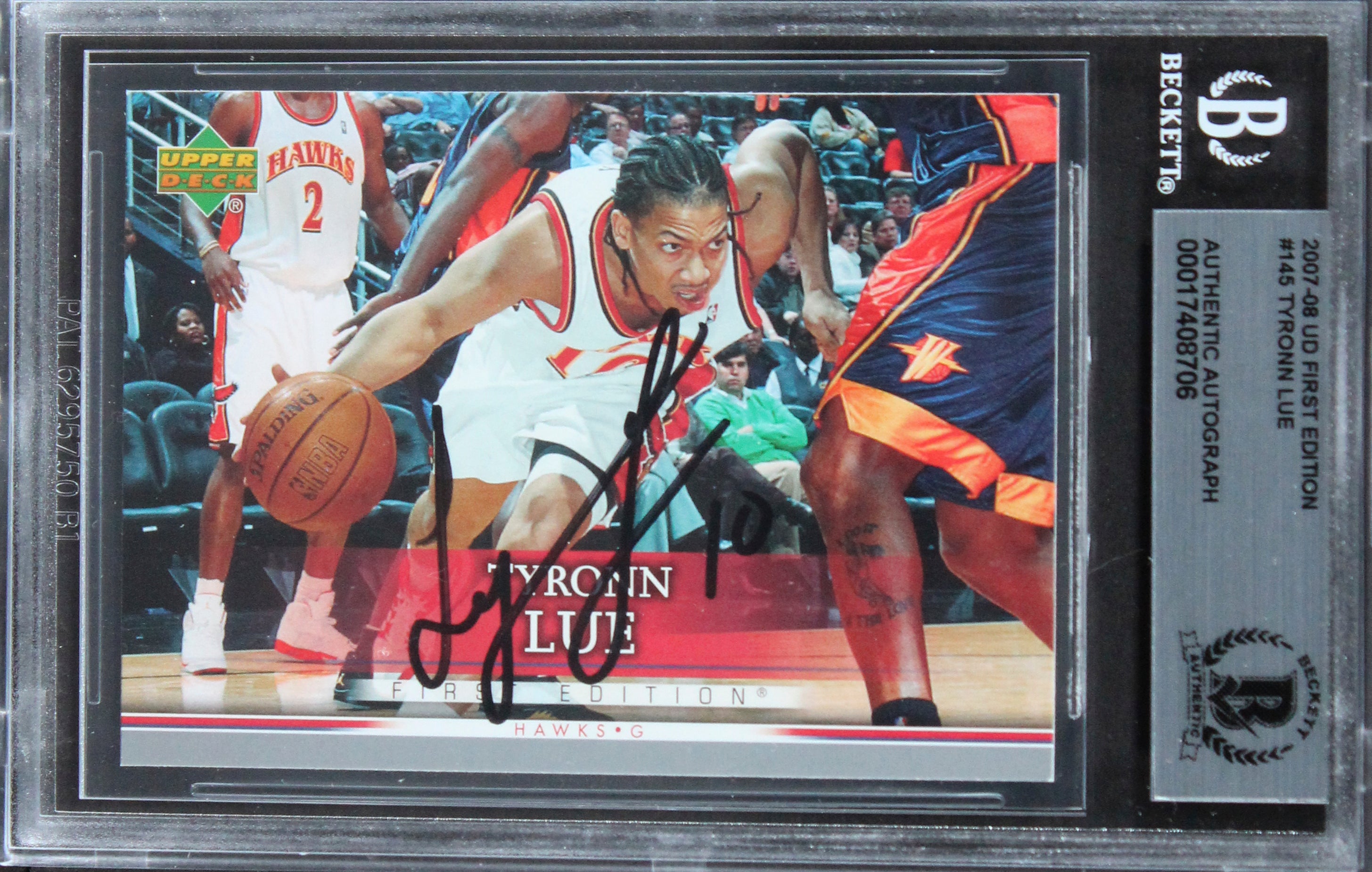 Hawks Tyronn Lue Authentic Signed 2007 UD First Edition #145 Card BAS Slabbed
